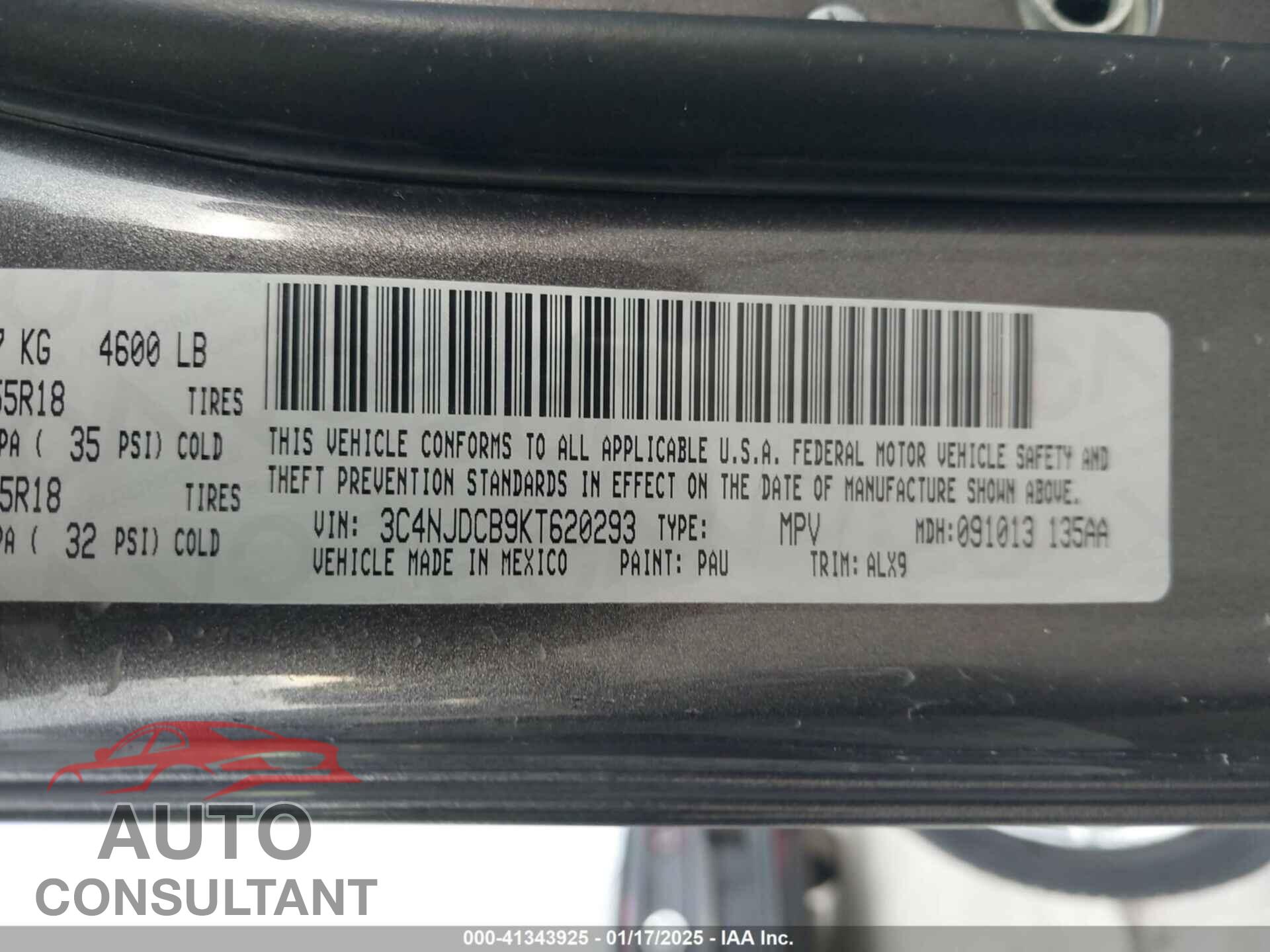 JEEP COMPASS 2019 - 3C4NJDCB9KT620293