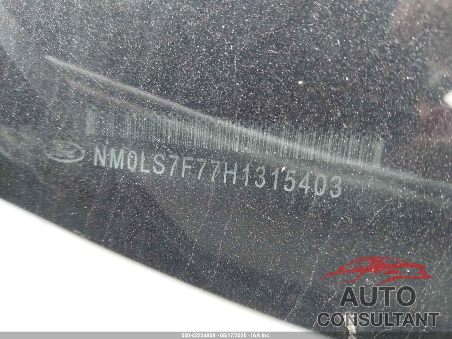 FORD TRANSIT CONNECT 2017 - NM0LS7F77H1315403