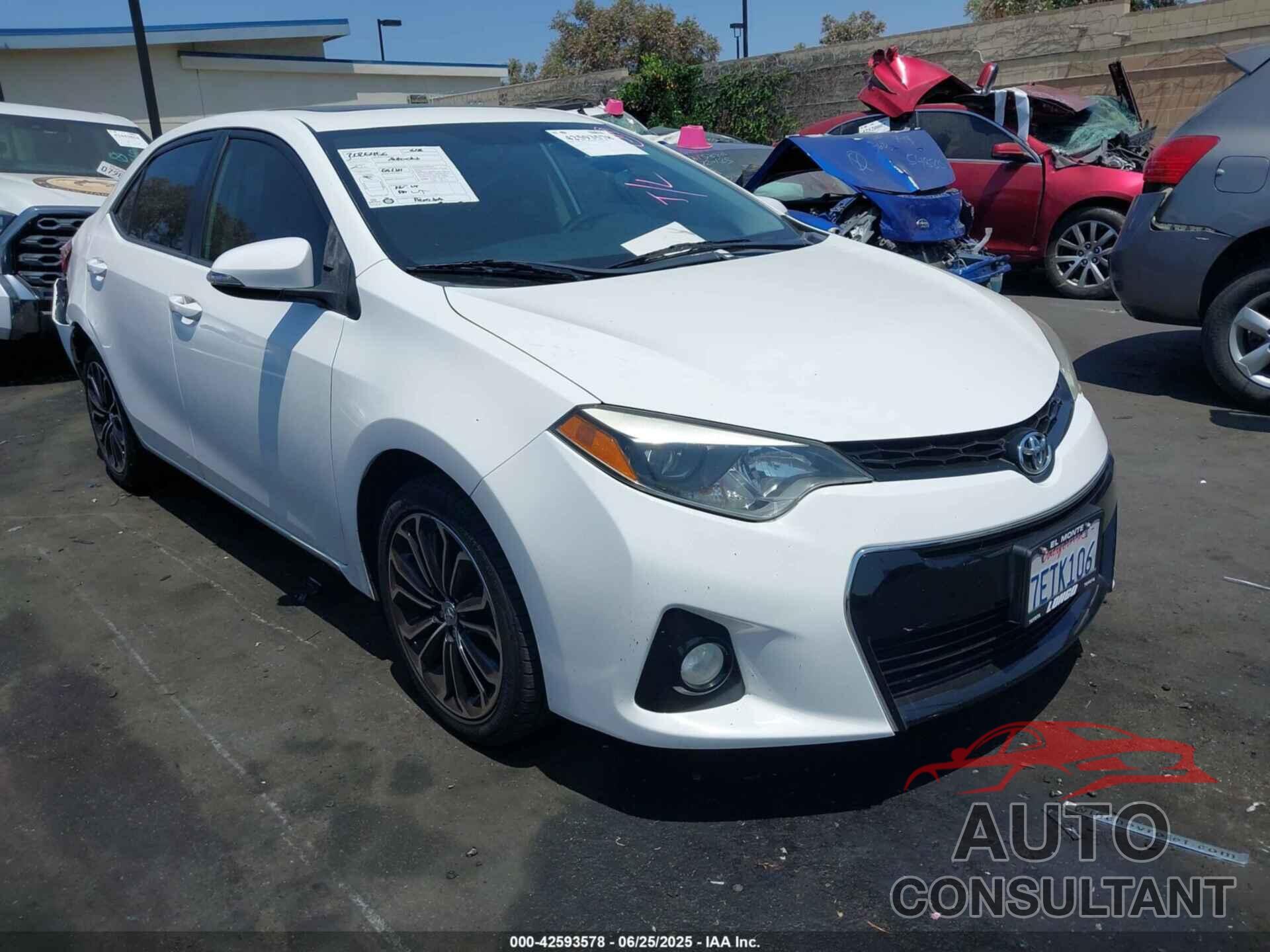 TOYOTA COROLLA 2014 - 5YFBURHE8EP058596