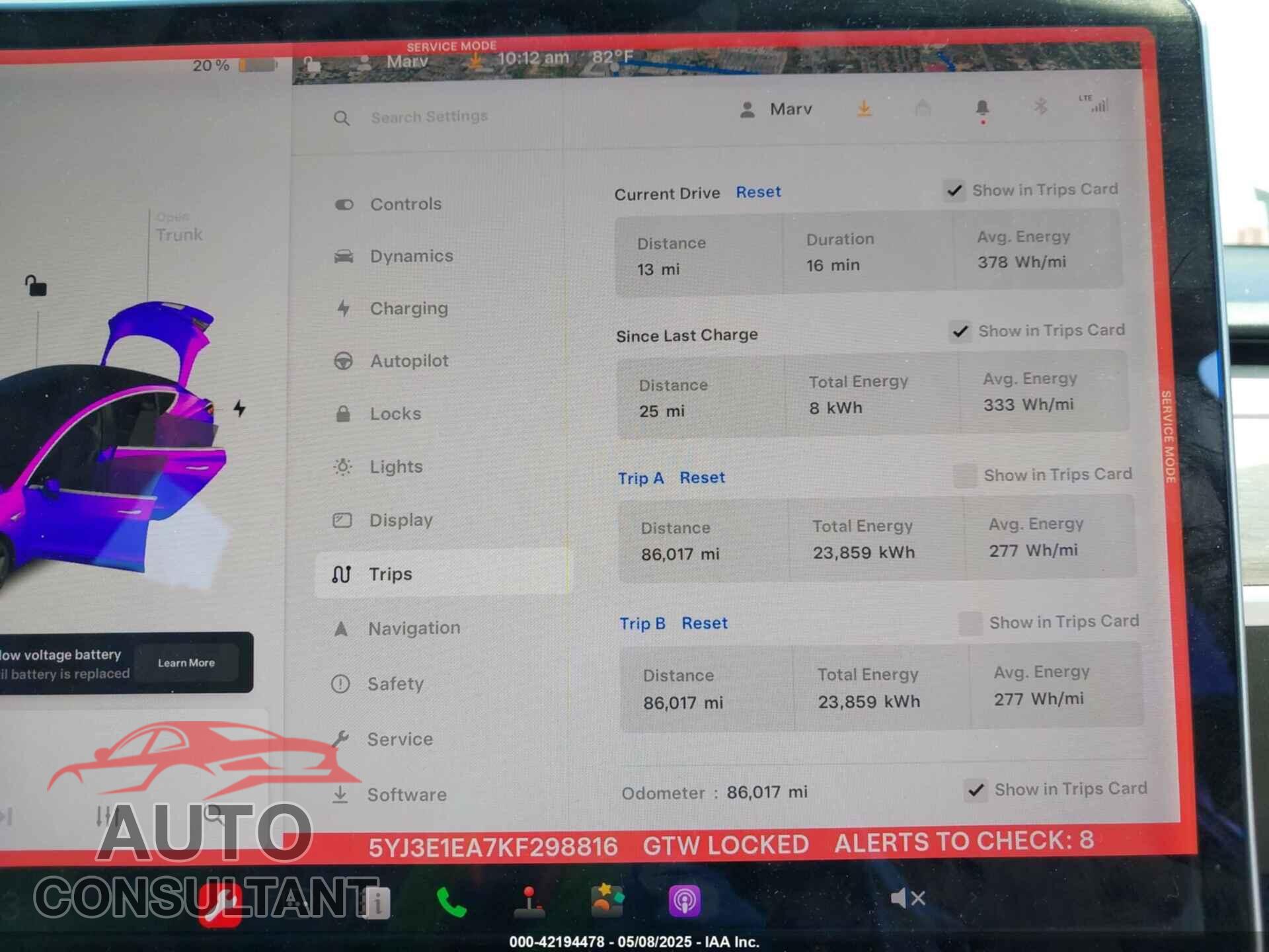 TESLA MODEL 3 2019 - 5YJ3E1EA7KF298816