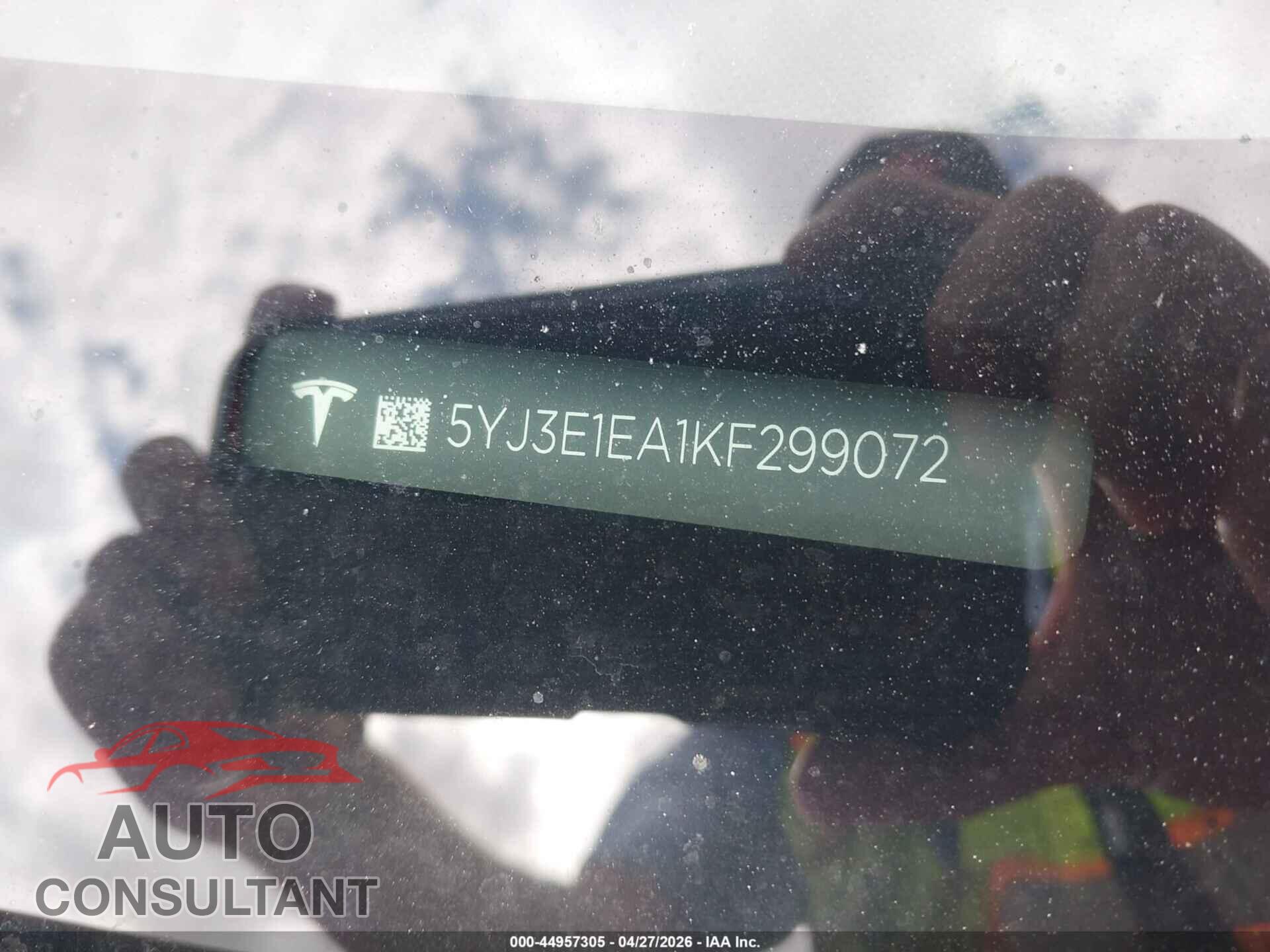 TESLA MODEL 3 2019 - 5YJ3E1EA1KF299072