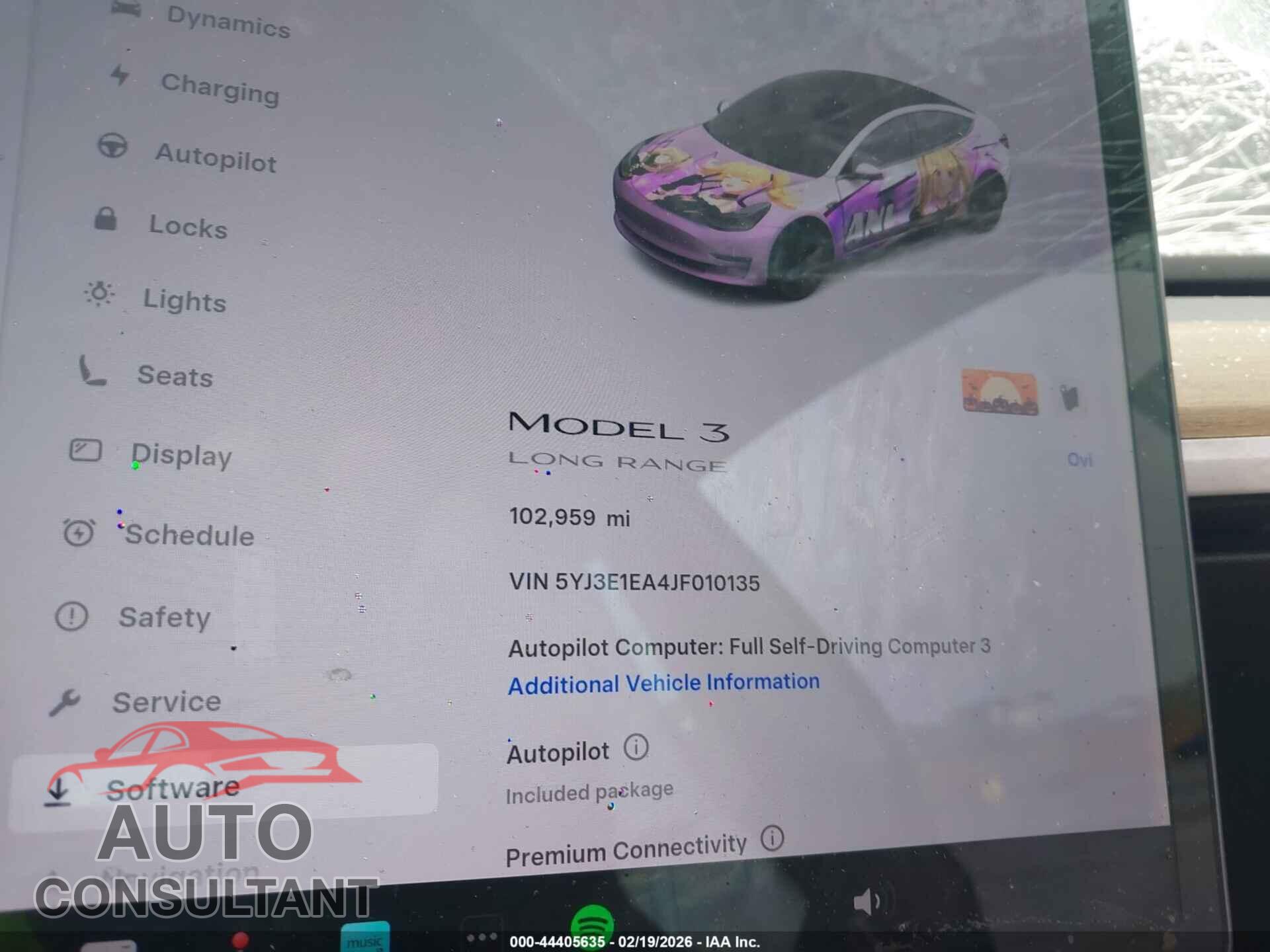 TESLA MODEL 3 2018 - 5YJ3E1EA4JF010135