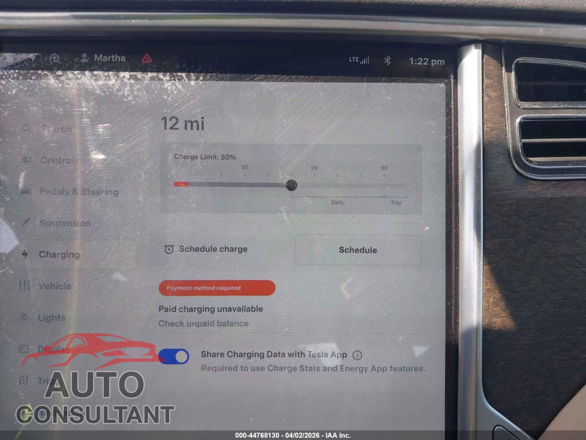 TESLA MODEL S 2012 - 5YJSA1DN1CFS00151