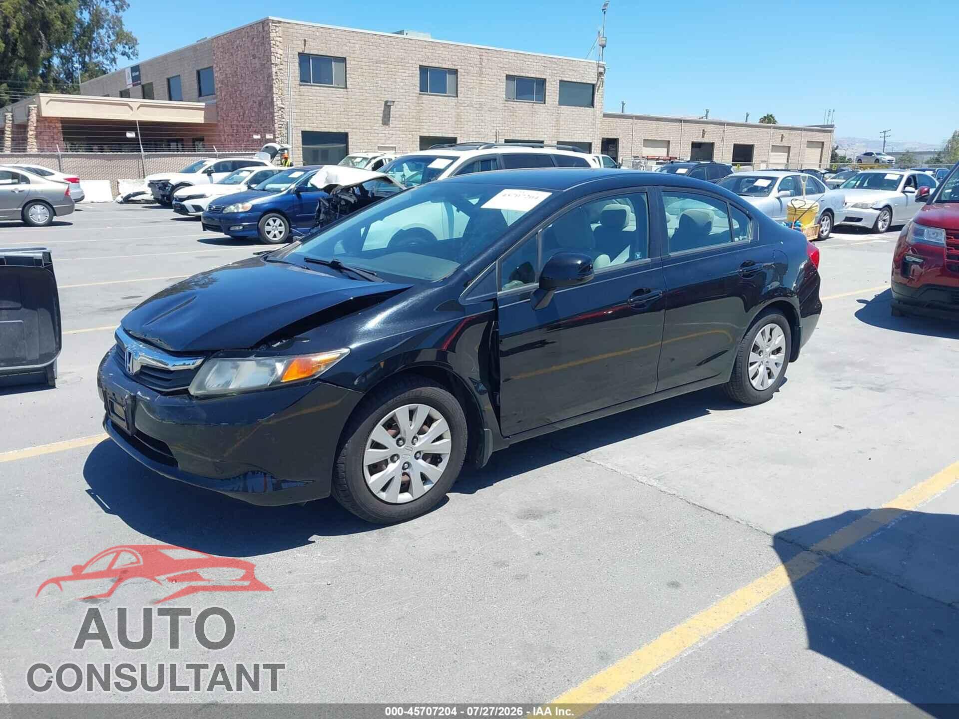 HONDA CIVIC 2012 - 19XFB2F51CE313511