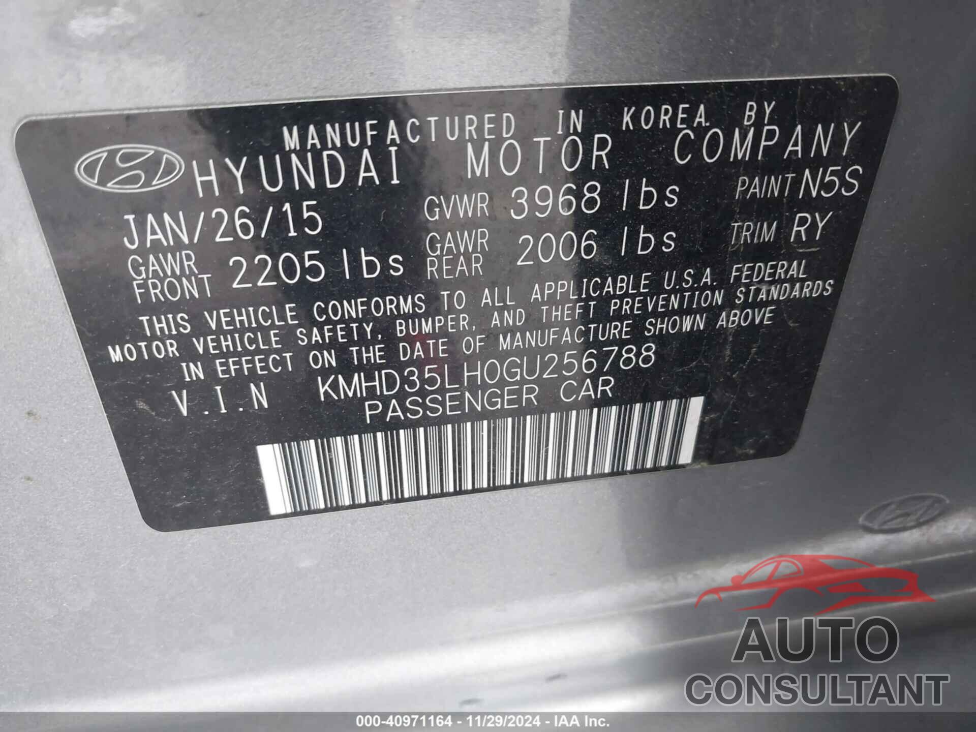 HYUNDAI ELANTRA GT 2016 - KMHD35LH0GU256788
