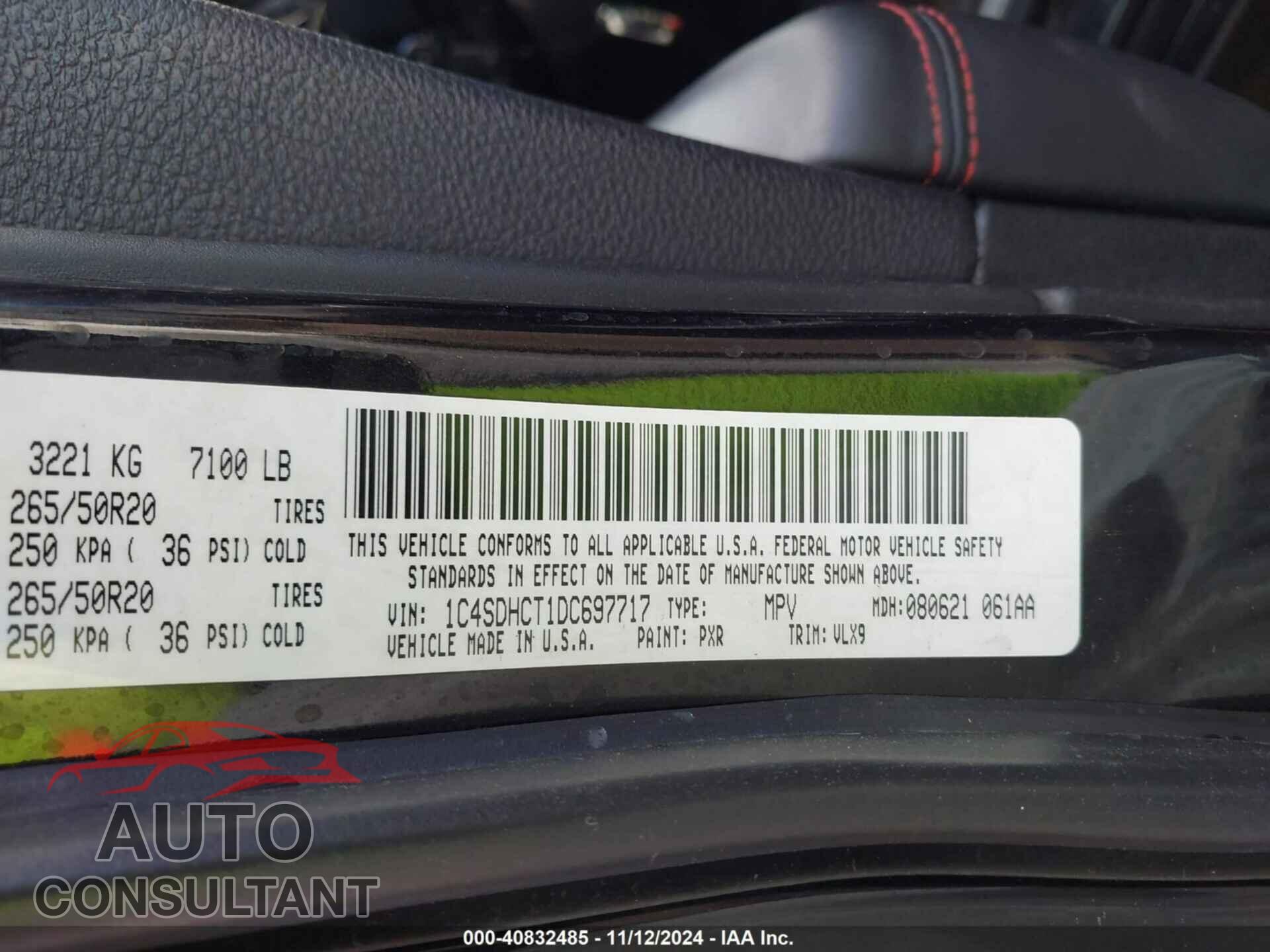 DODGE DURANGO 2013 - 1C4SDHCT1DC697717