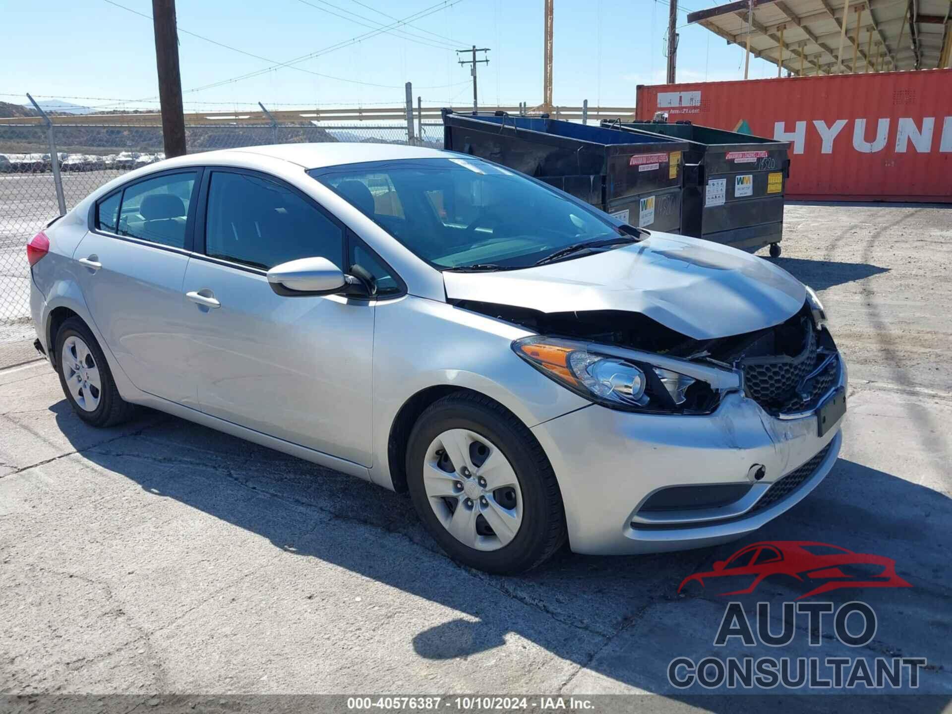 KIA FORTE 2016 - KNAFK4A65G5593573