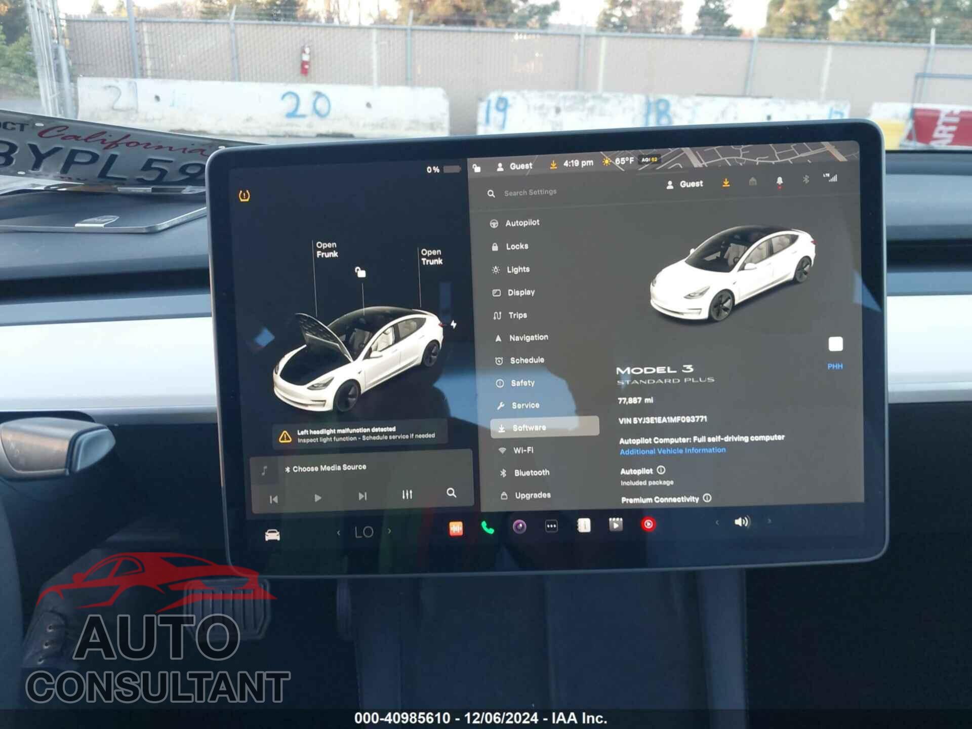 TESLA MODEL 3 2021 - 5YJ3E1EA1MF093771