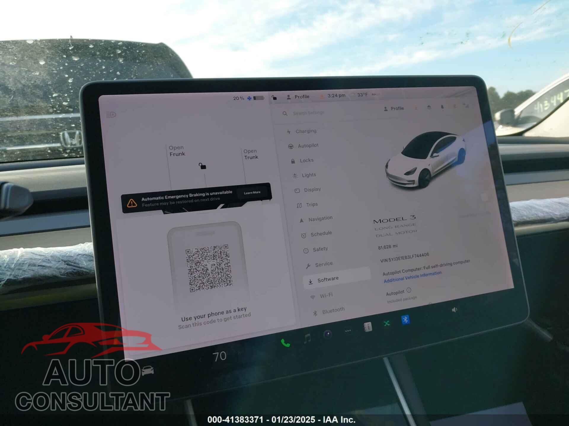 TESLA MODEL 3 2020 - 5YJ3E1EB3LF744406
