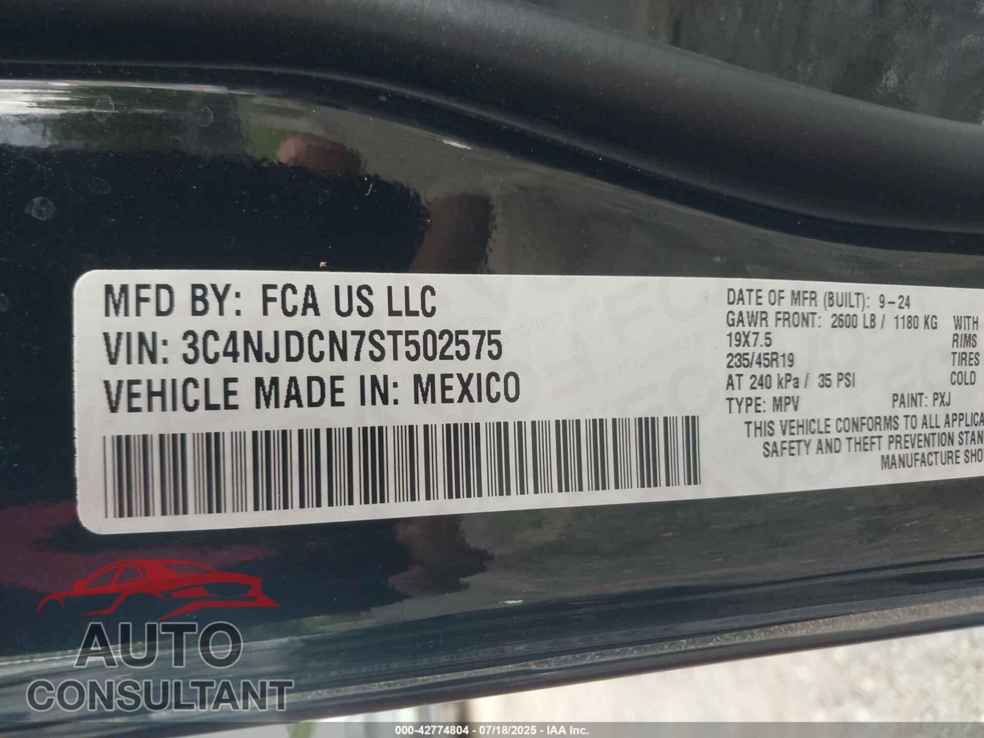 JEEP COMPASS 2025 - 3C4NJDCN7ST502575