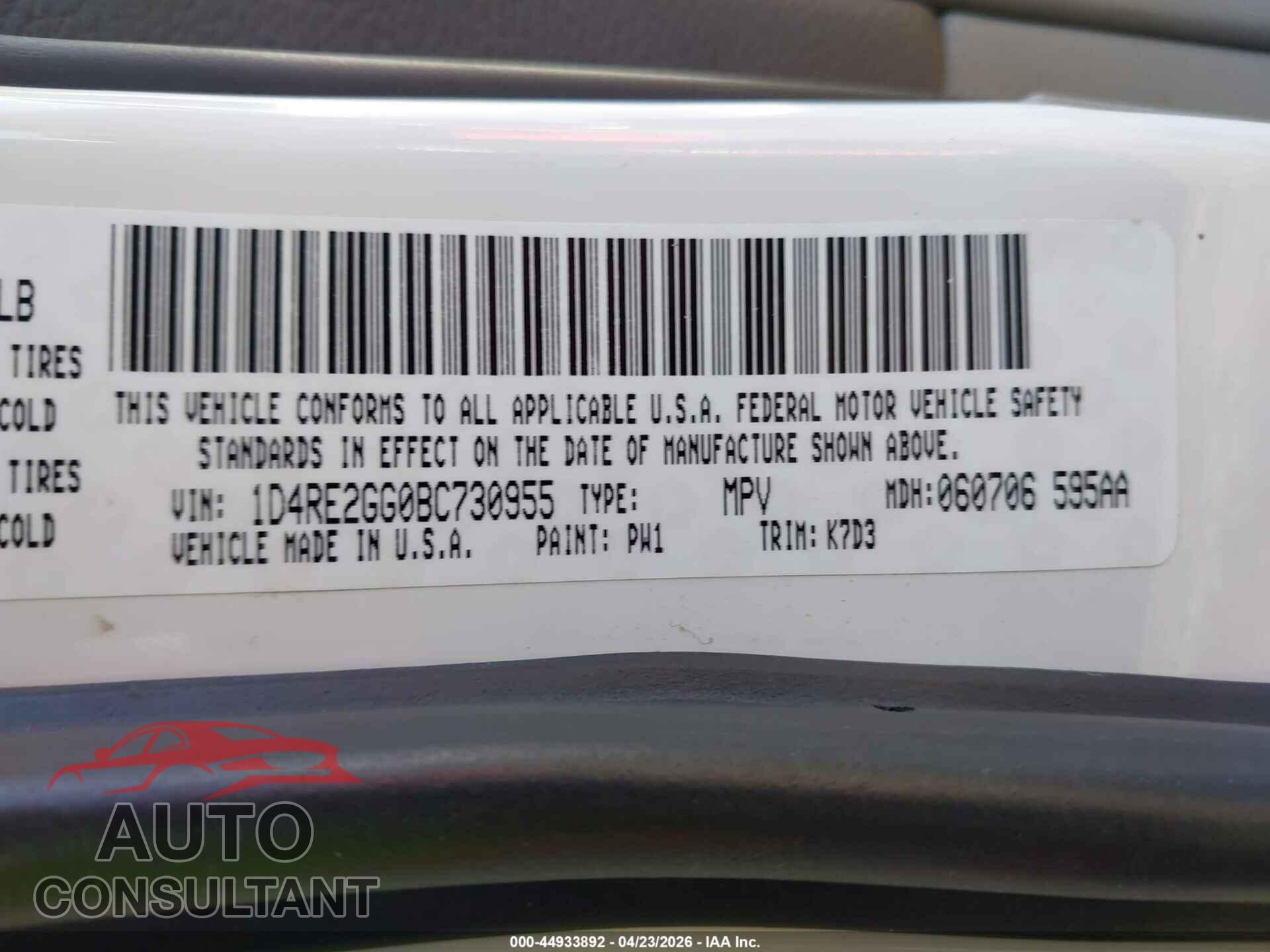 DODGE DURANGO 2011 - 1D4RE2GG0BC730955