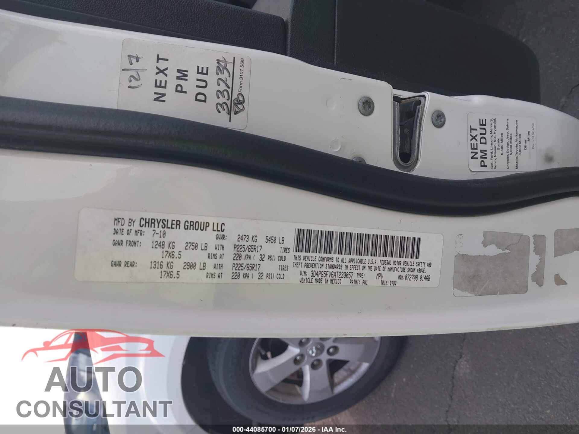 DODGE JOURNEY 2010 - 3D4PG5FV6AT233057
