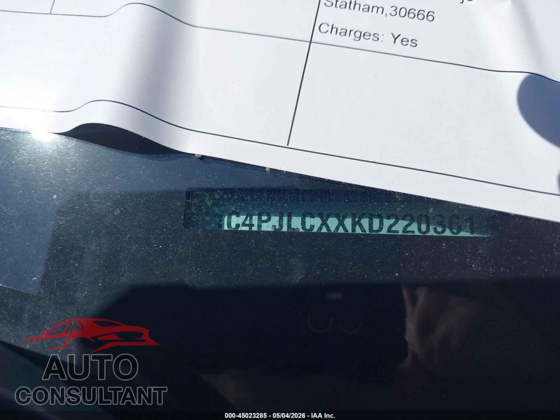 JEEP CHEROKEE 2019 - 1C4PJLCXXKD220361