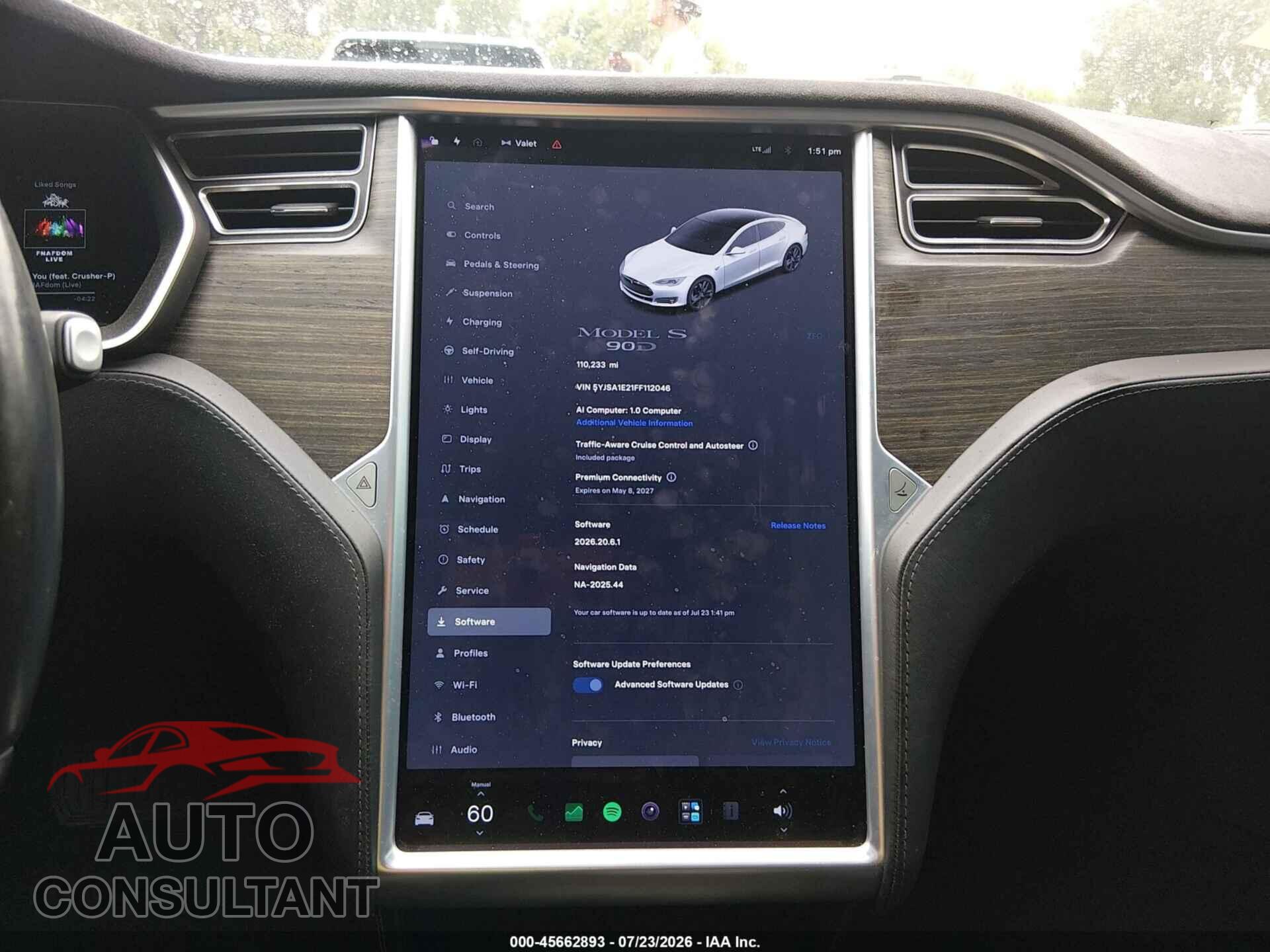 TESLA MODEL S 2015 - 5YJSA1E21FF112046