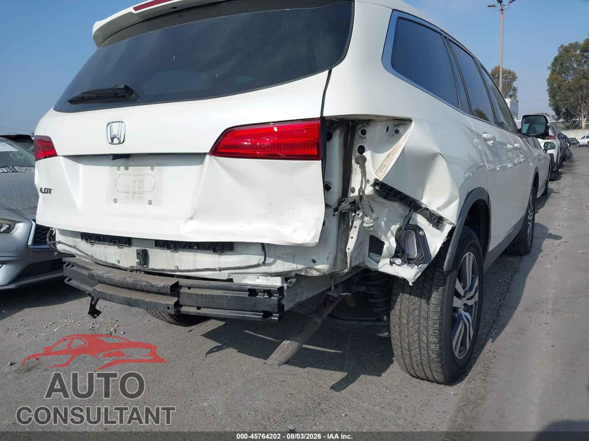 HONDA PILOT 2017 - 5FNYF5H56HB002315