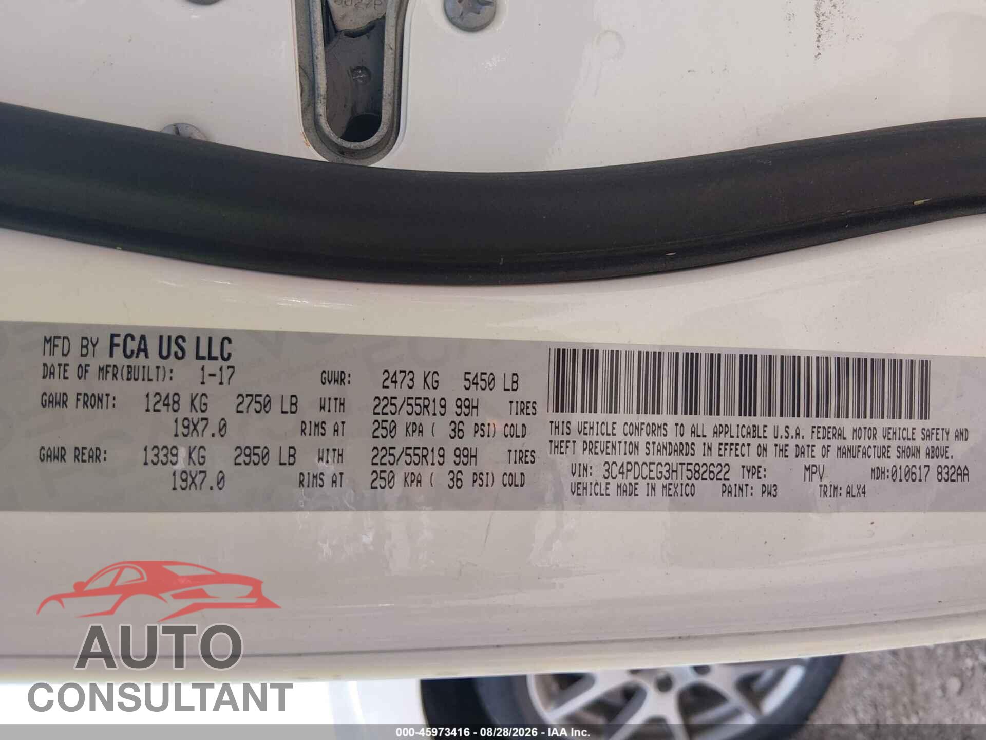 DODGE JOURNEY 2017 - 3C4PDCEG3HT582622