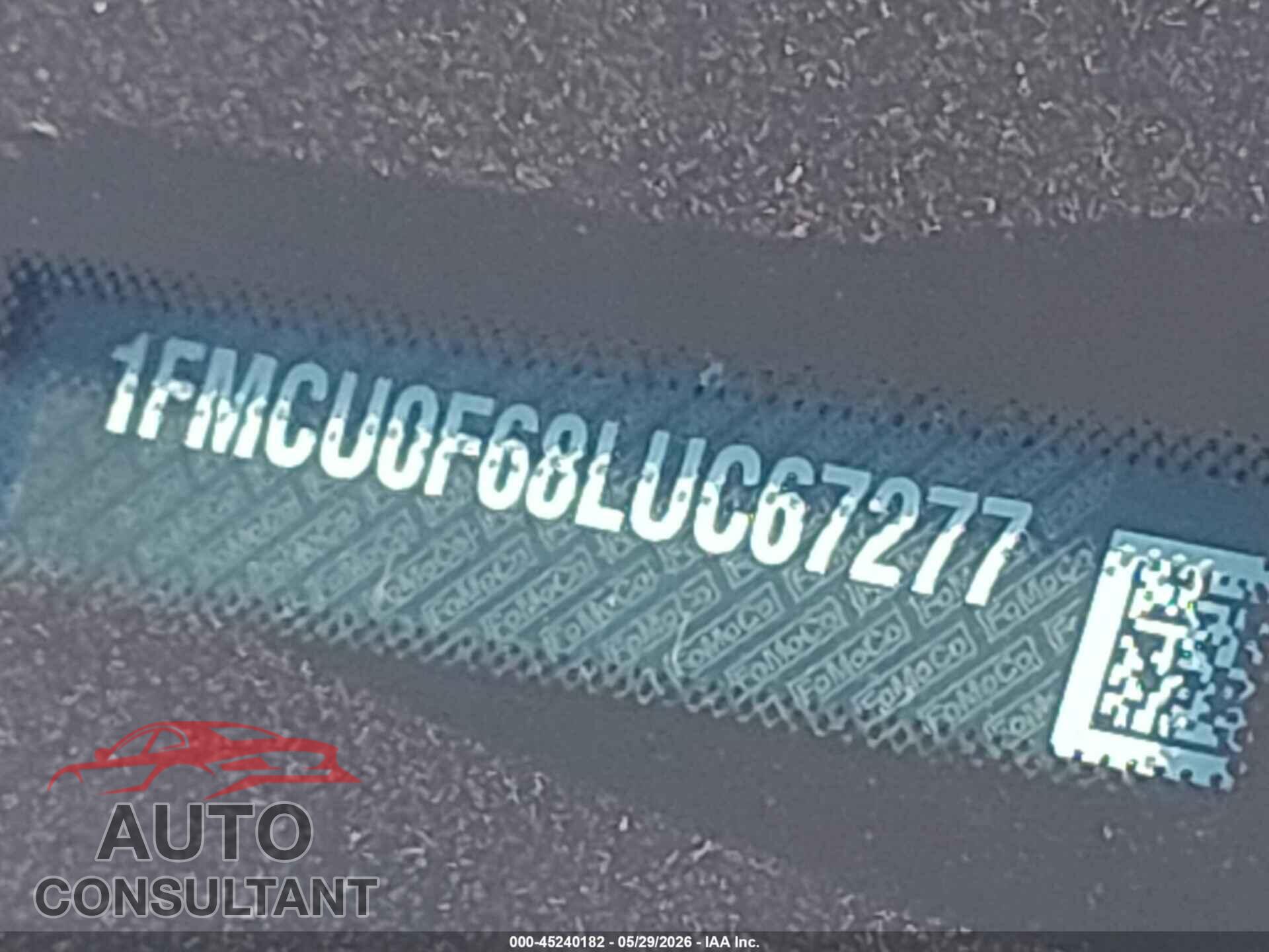 FORD ESCAPE 2020 - 1FMCU0F68LUC67277