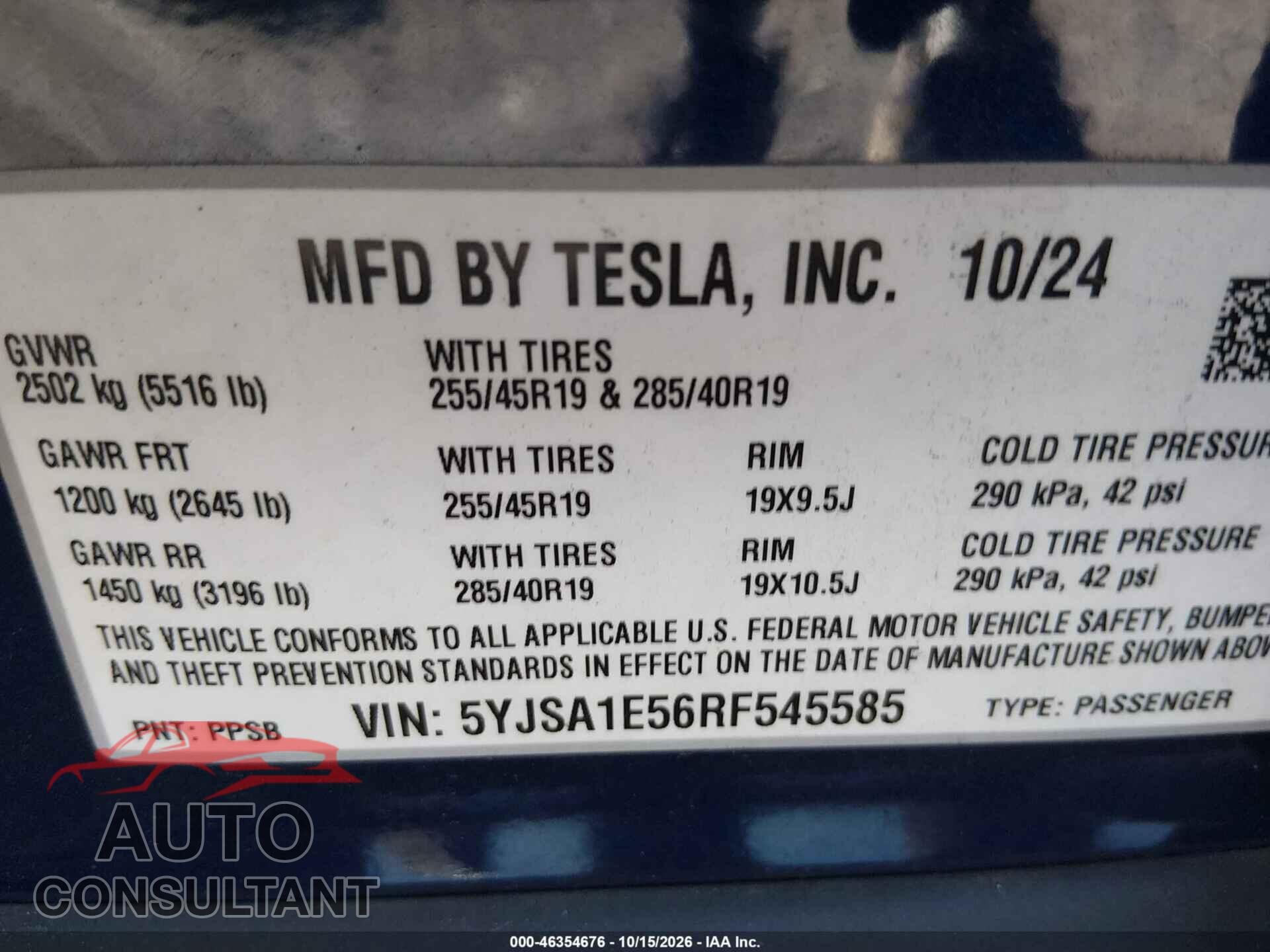 TESLA MODEL S 2024 - 5YJSA1E56RF545585