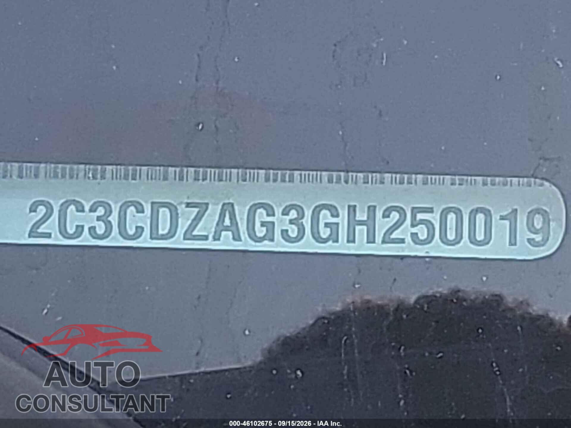 DODGE CHALLENGER 2016 - 2C3CDZAG3GH250019
