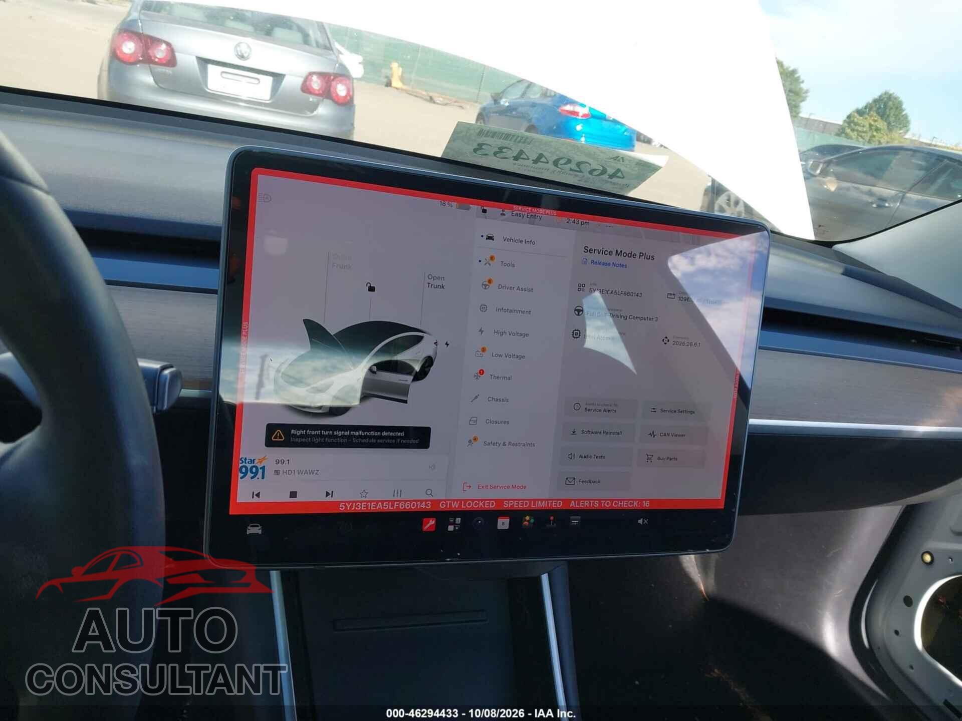 TESLA MODEL 3 2020 - 5YJ3E1EA5LF660143