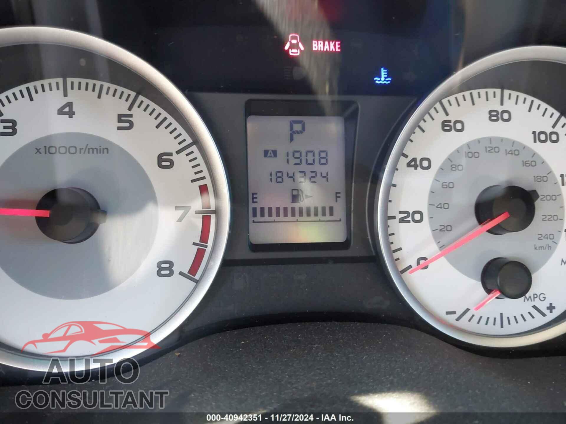 SUBARU IMPREZA 2012 - JF1GPAF66CH211971