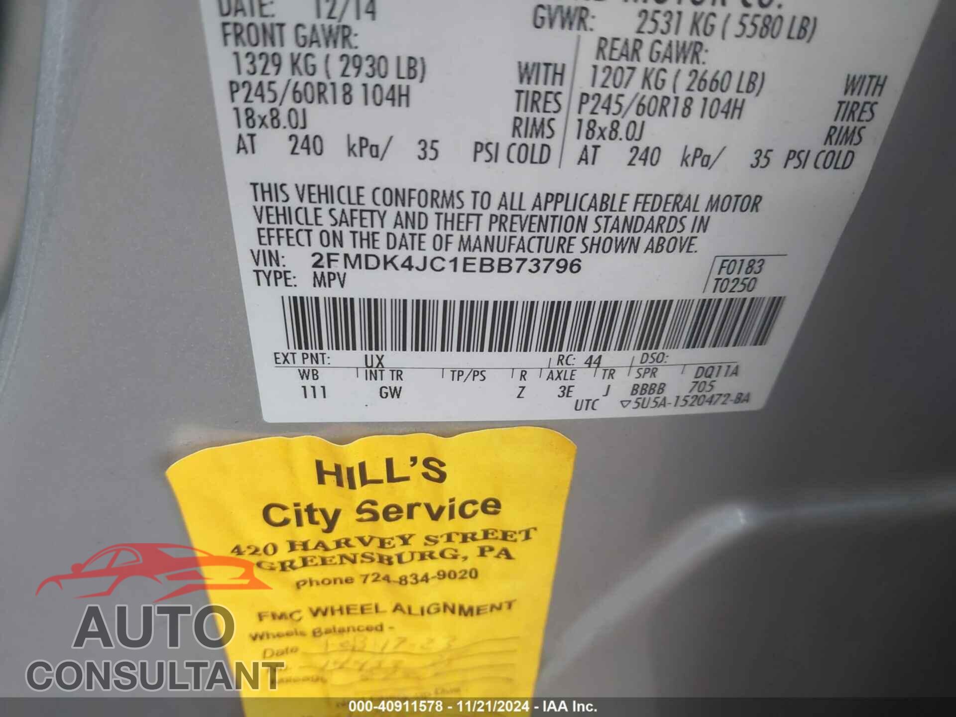 FORD EDGE 2014 - 2FMDK4JC1EBB73796