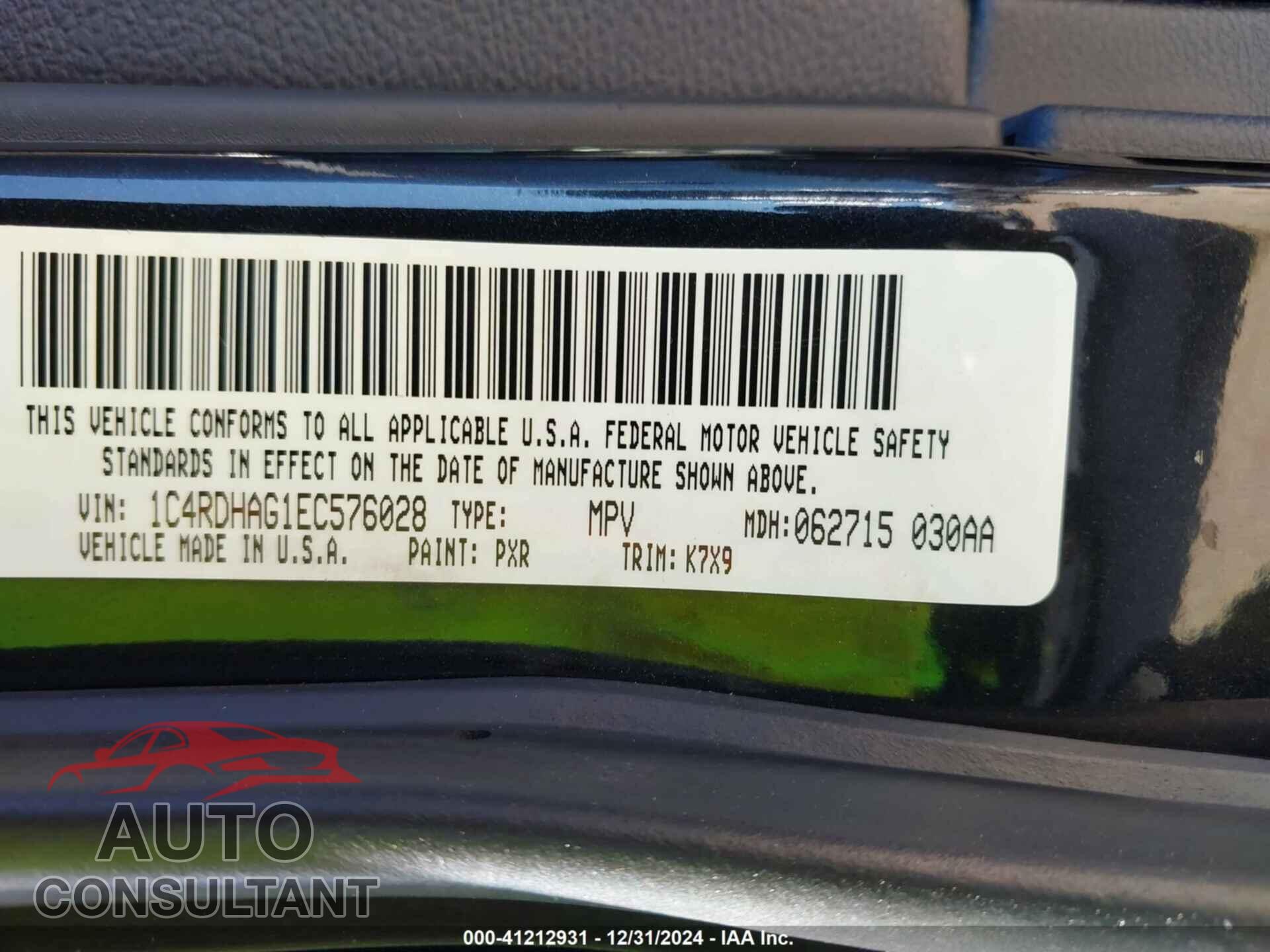 DODGE DURANGO 2014 - 1C4RDHAG1EC576028