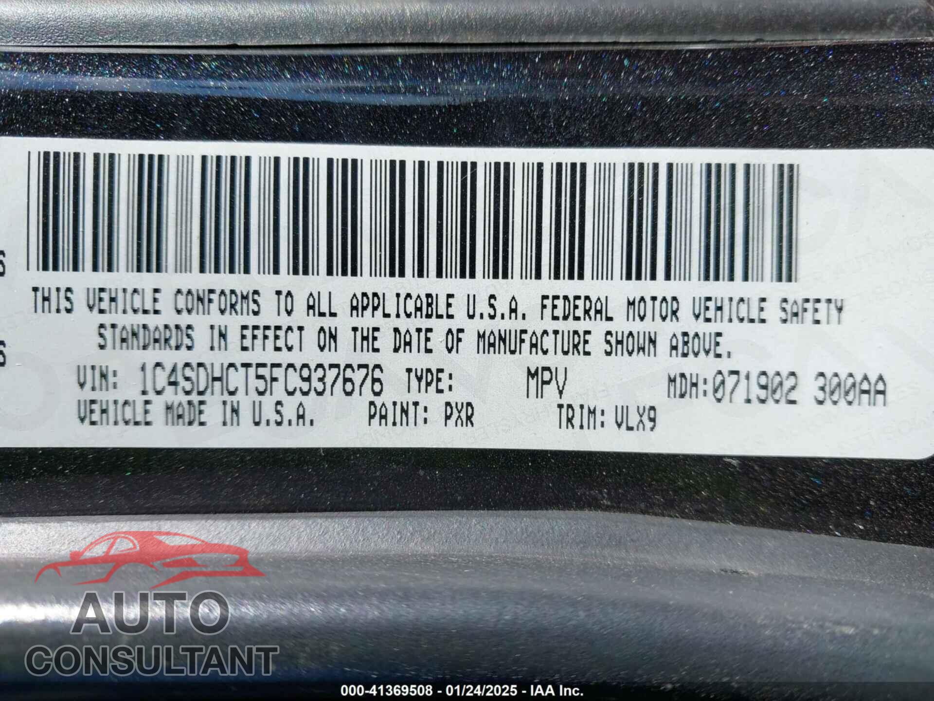 DODGE DURANGO 2015 - 1C4SDHCT5FC937676