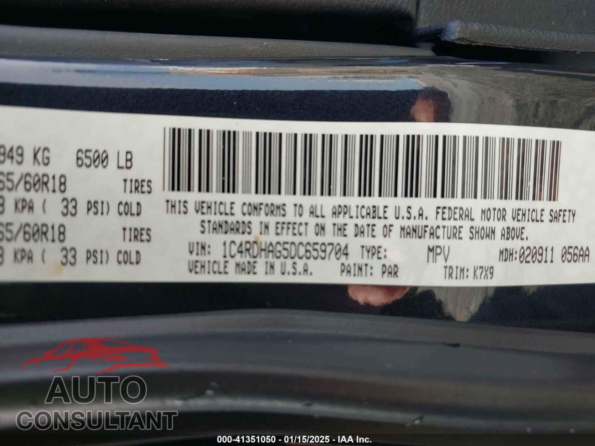 DODGE DURANGO 2013 - 1C4RDHAG5DC659704