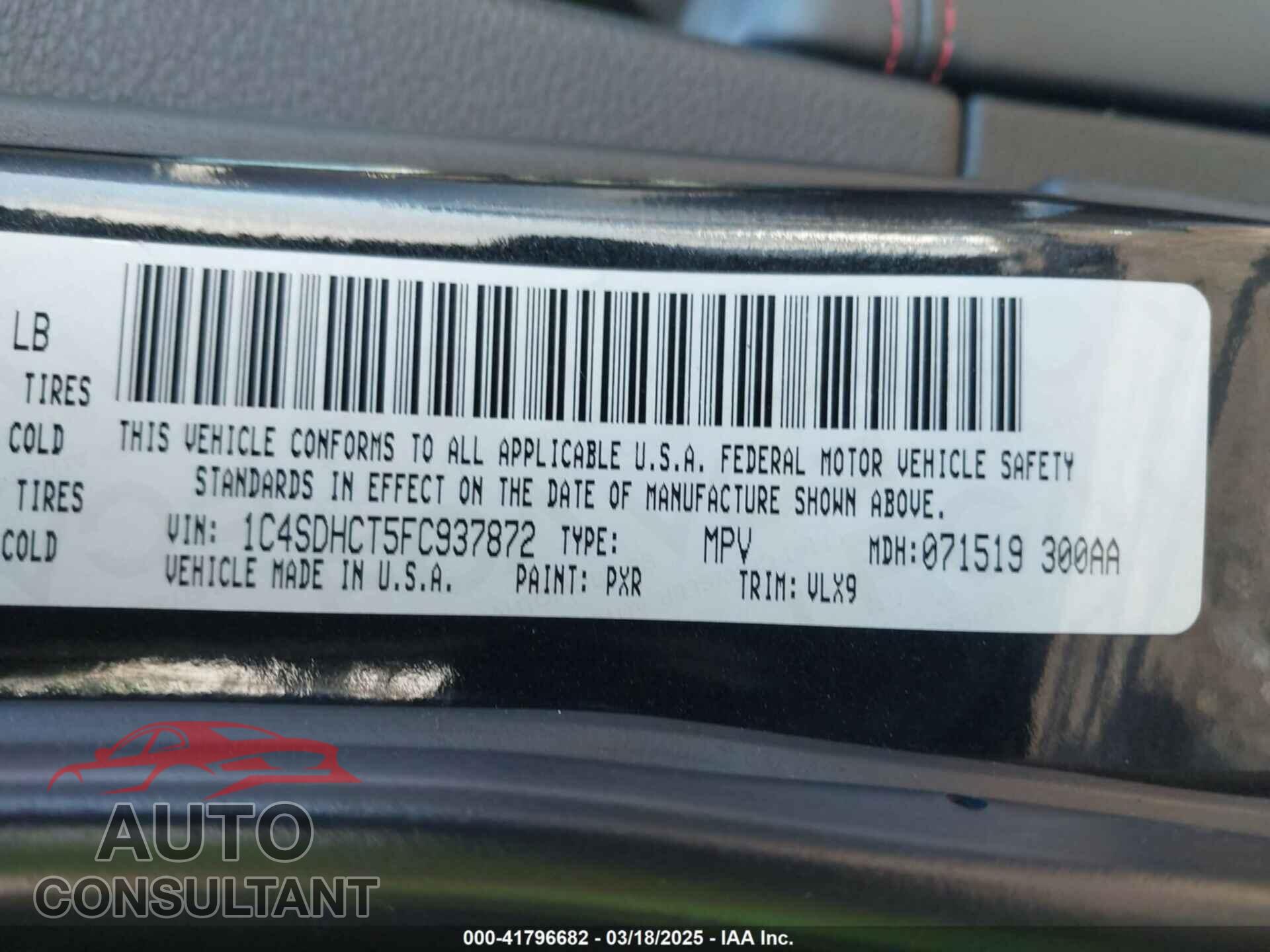 DODGE DURANGO 2015 - 1C4SDHCT5FC937872