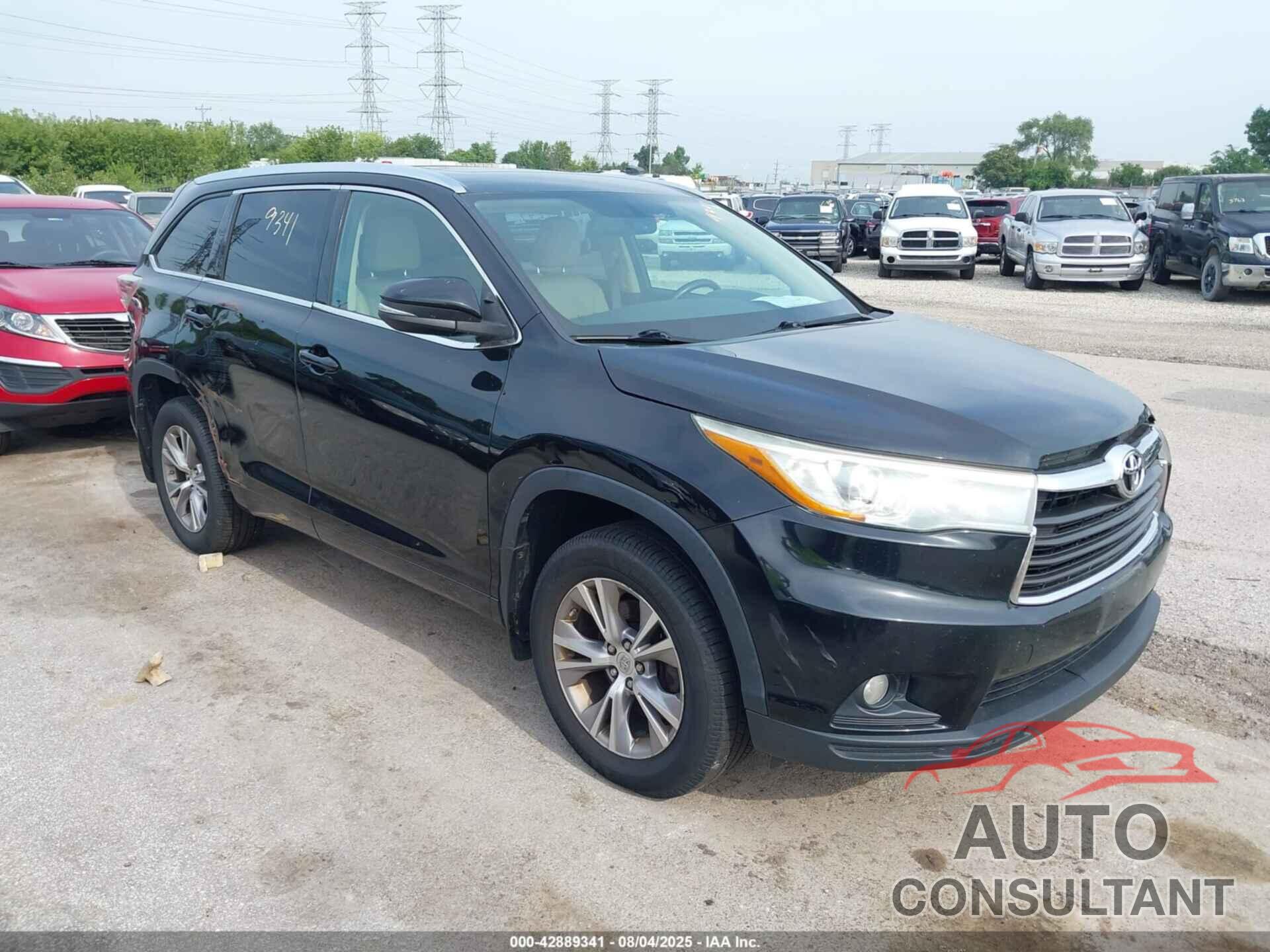 TOYOTA HIGHLANDER 2015 - 5TDJKRFH3FS161366