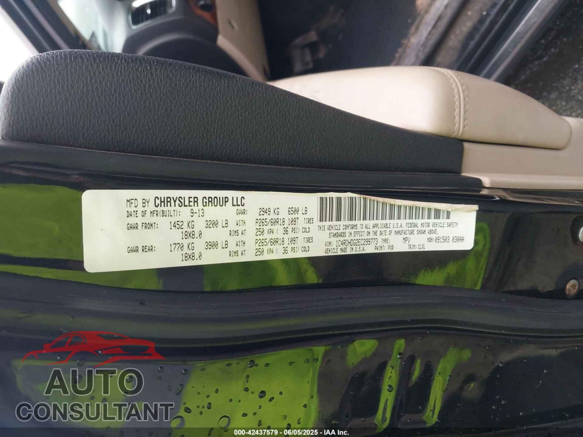 DODGE DURANGO 2014 - 1C4RDHDG2EC299773