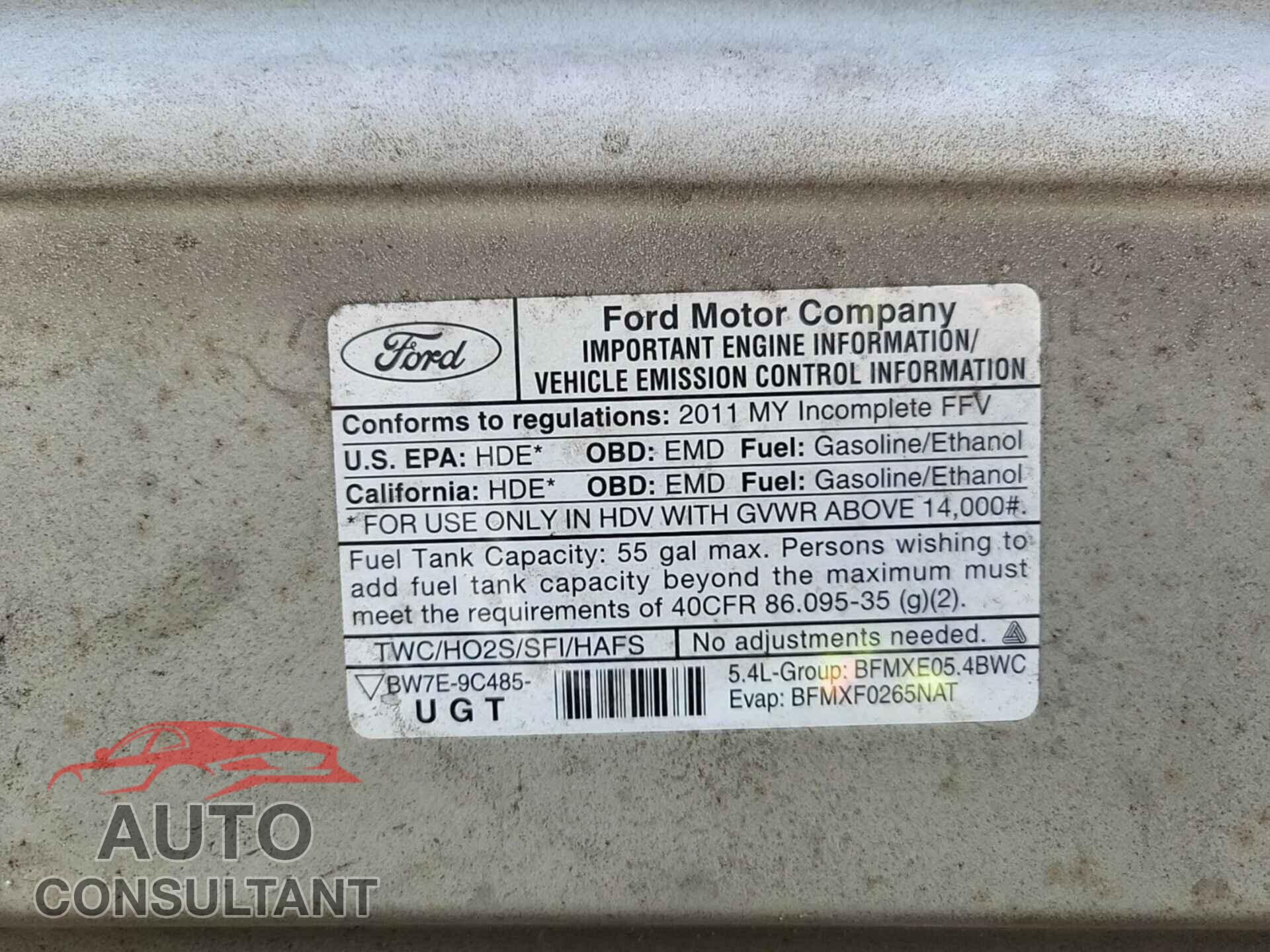 FORD ECONOLINE 2011 - 1FDXE4FL6BDB35760