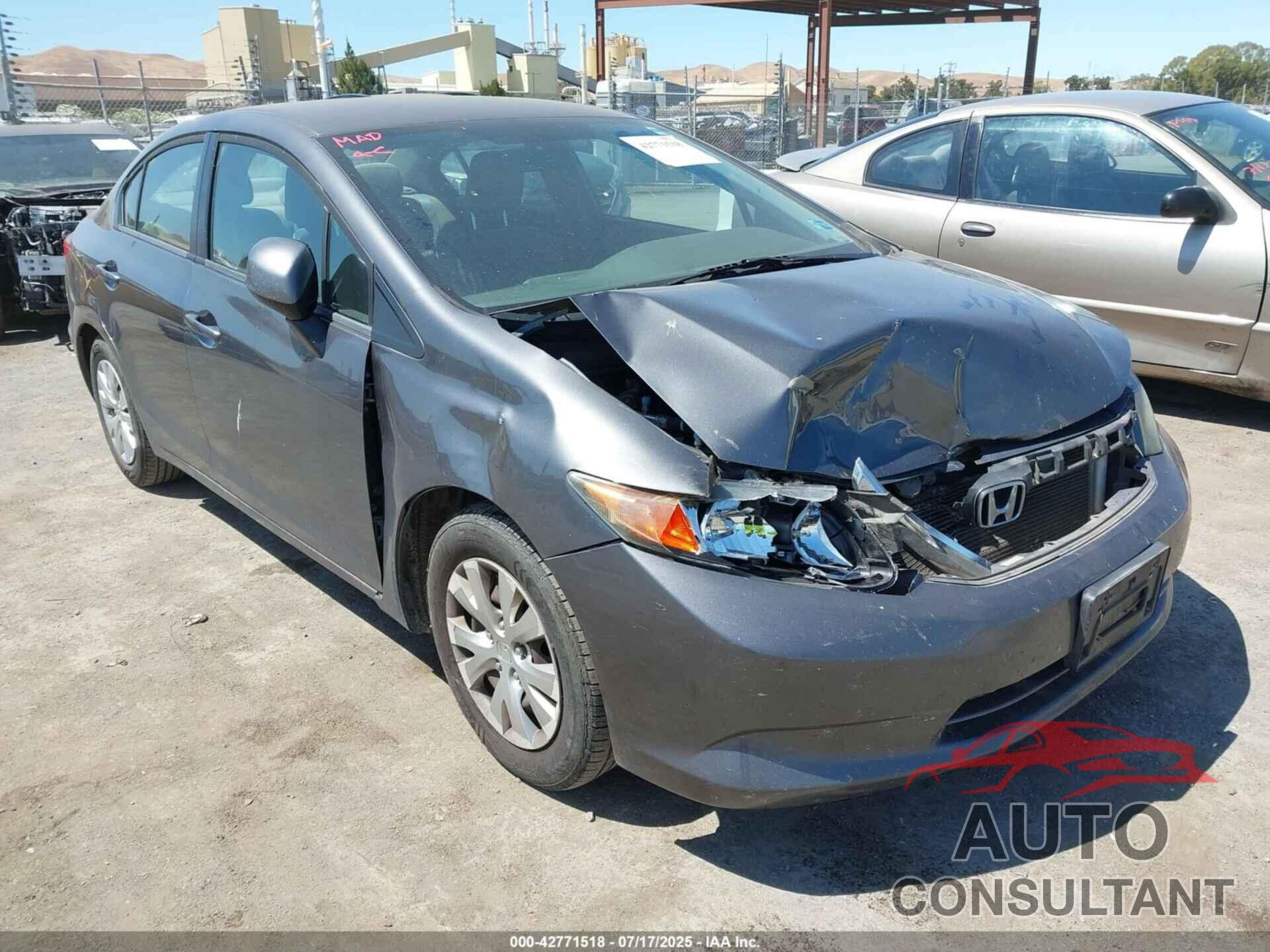 HONDA CIVIC 2012 - 19XFB2F58CE312338