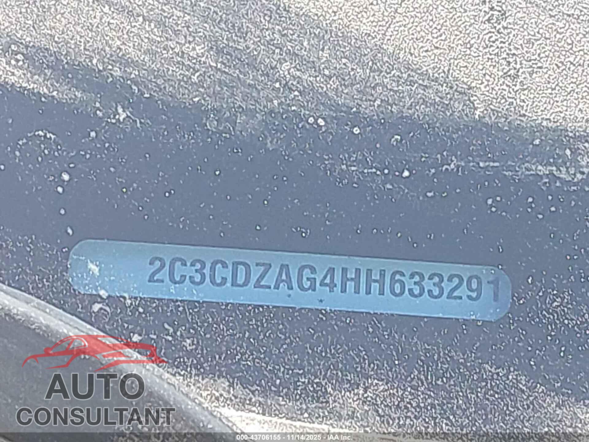 DODGE CHALLENGER 2017 - 2C3CDZAG4HH633291