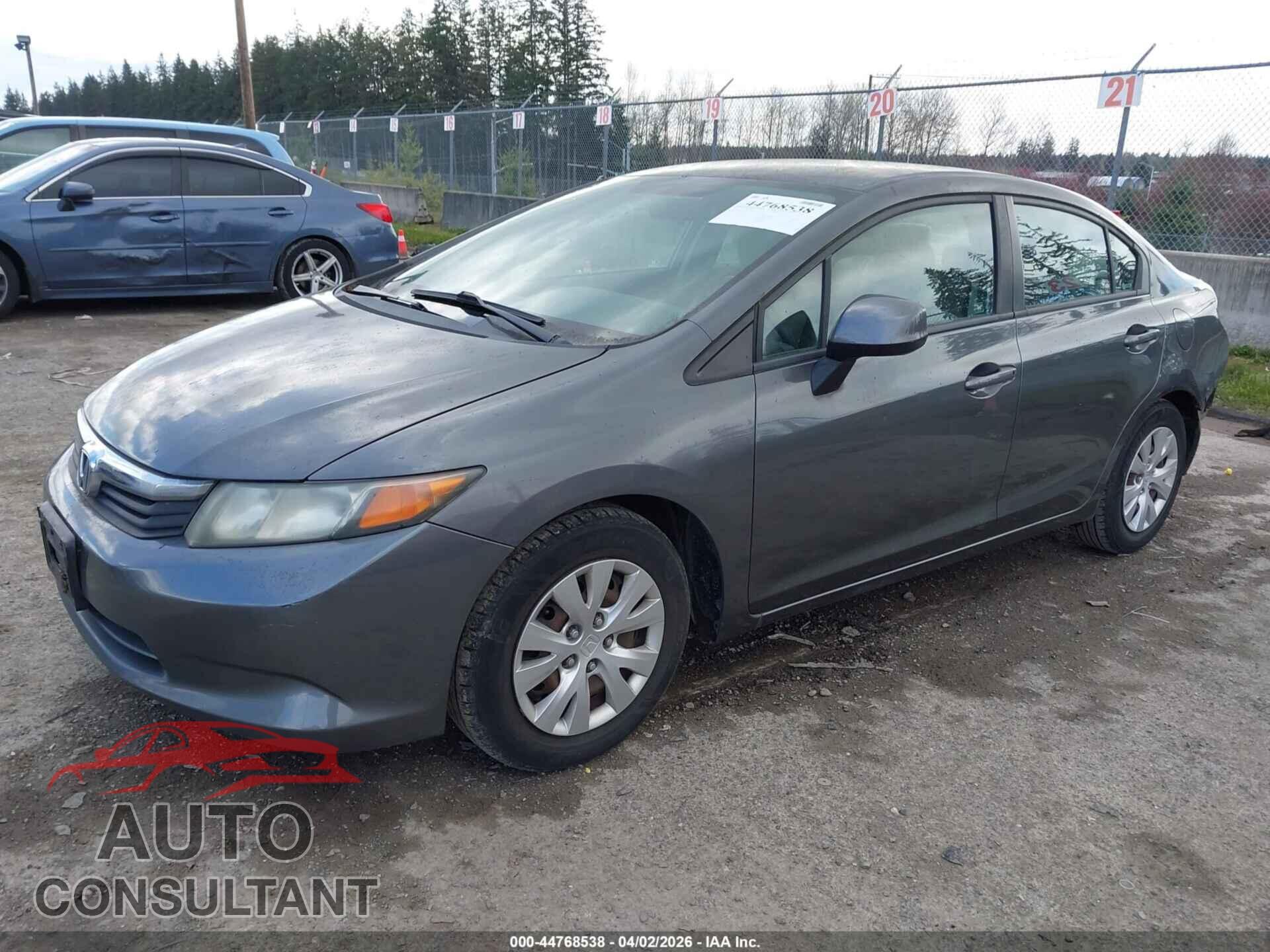 HONDA CIVIC 2012 - 19XFB2F55CE083357