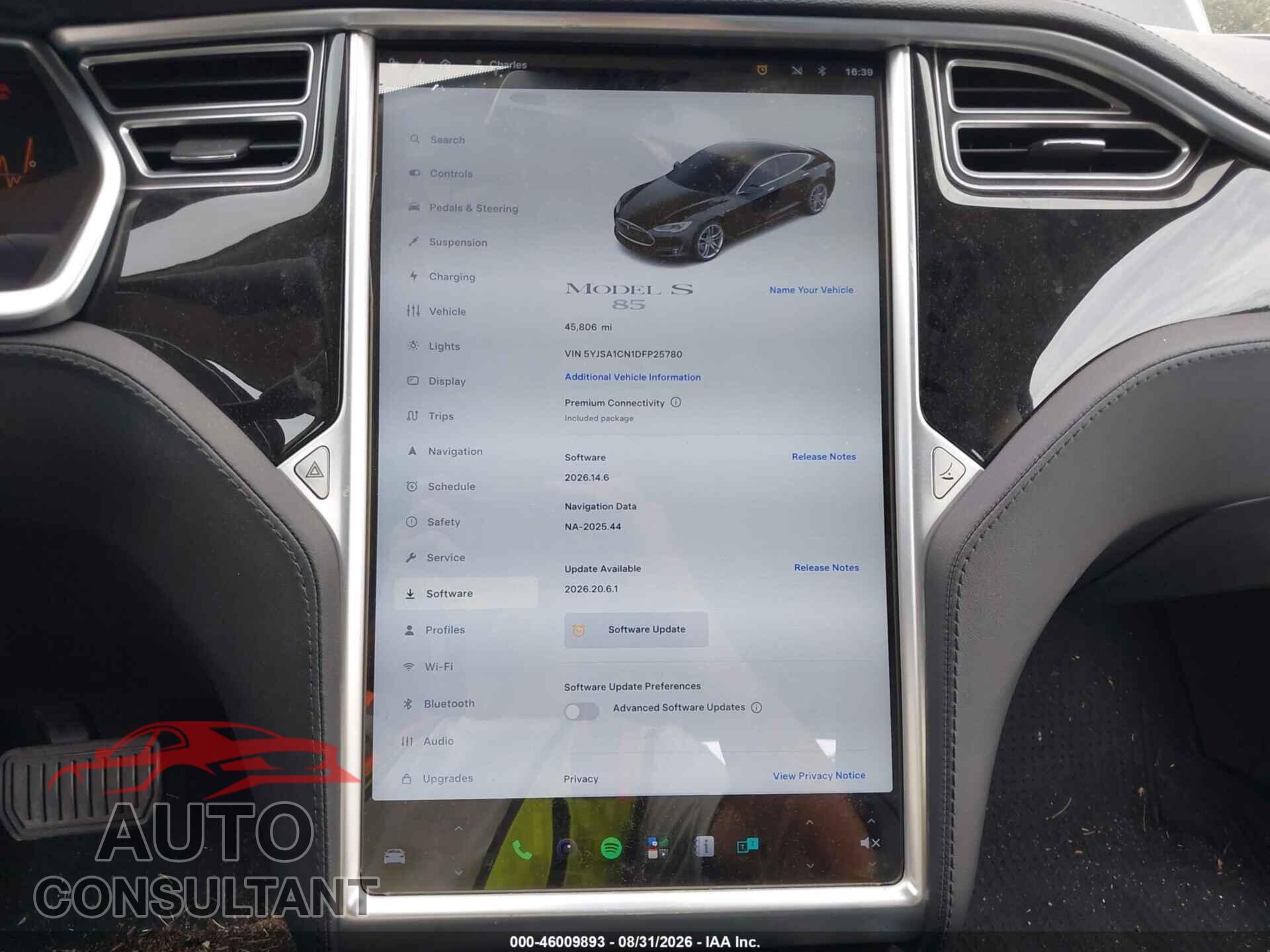 TESLA MODEL S 2013 - 5YJSA1CN1DFP25780