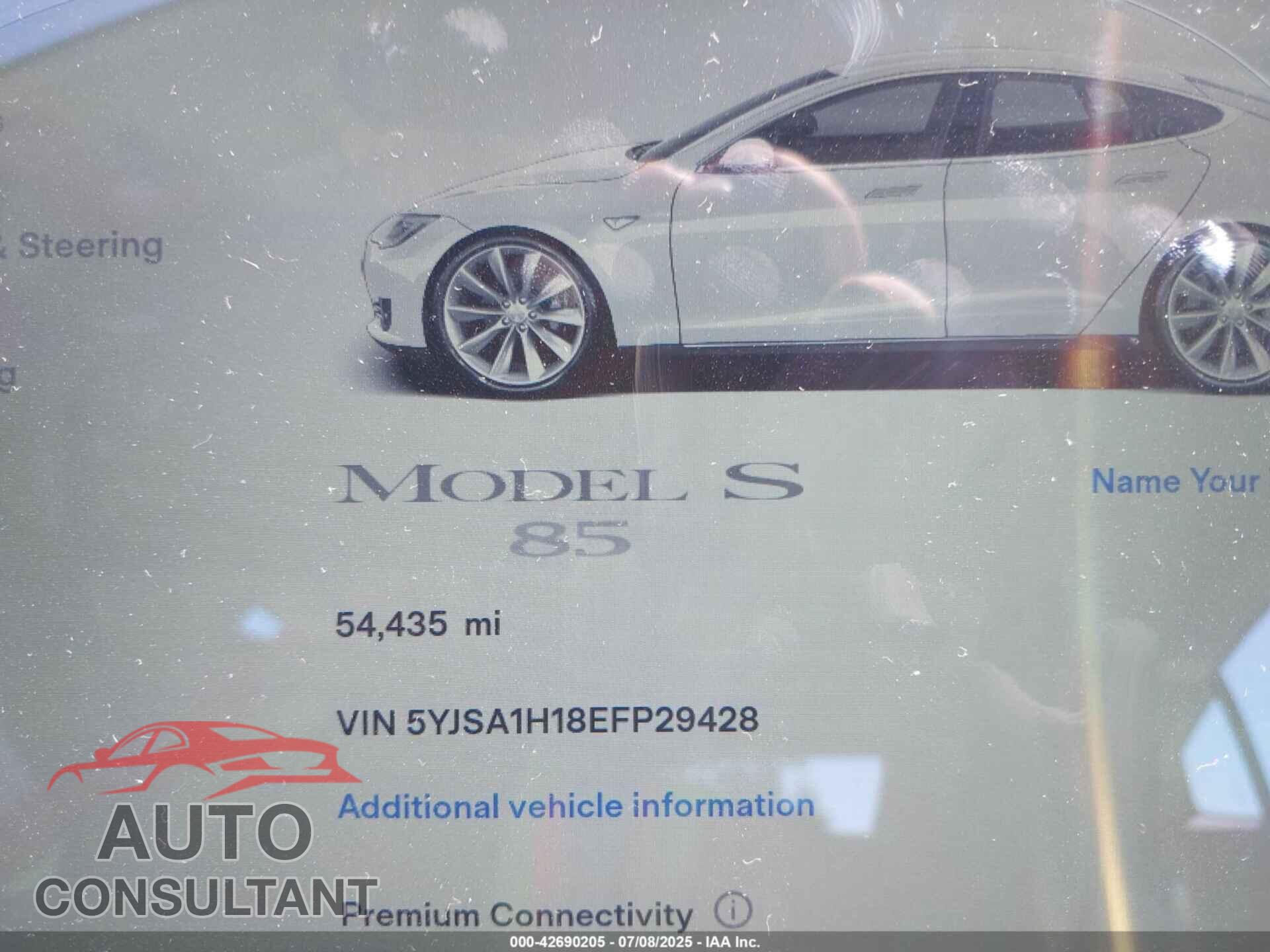 TESLA MODEL S 2014 - 5YJSA1H18EFP29428