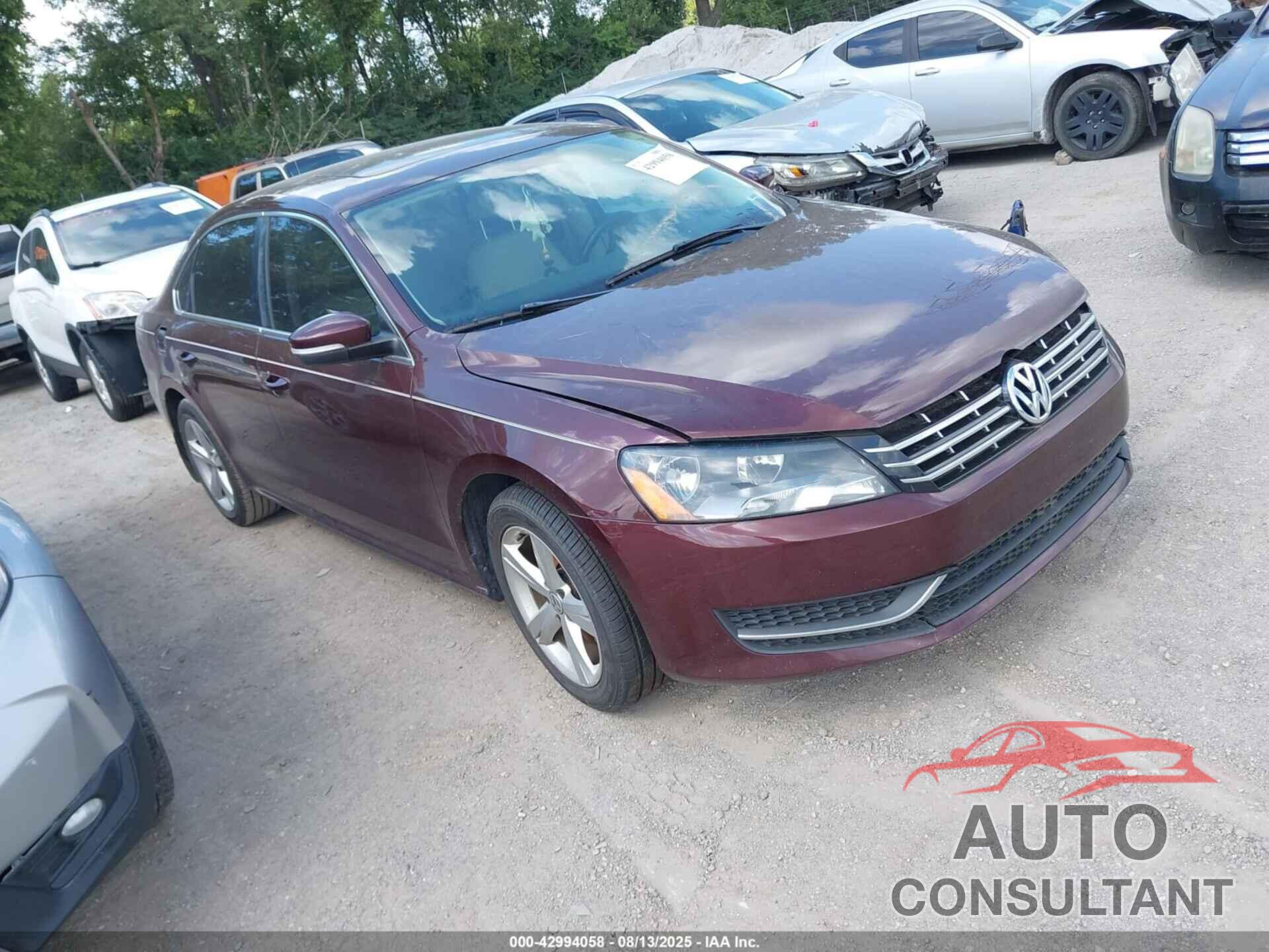 VOLKSWAGEN PASSAT 2013 - 1VWBN7A38DC089670
