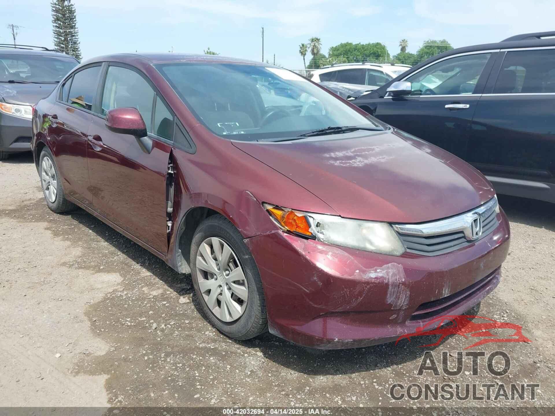 HONDA CIVIC 2012 - 19XFB2F55CE366082