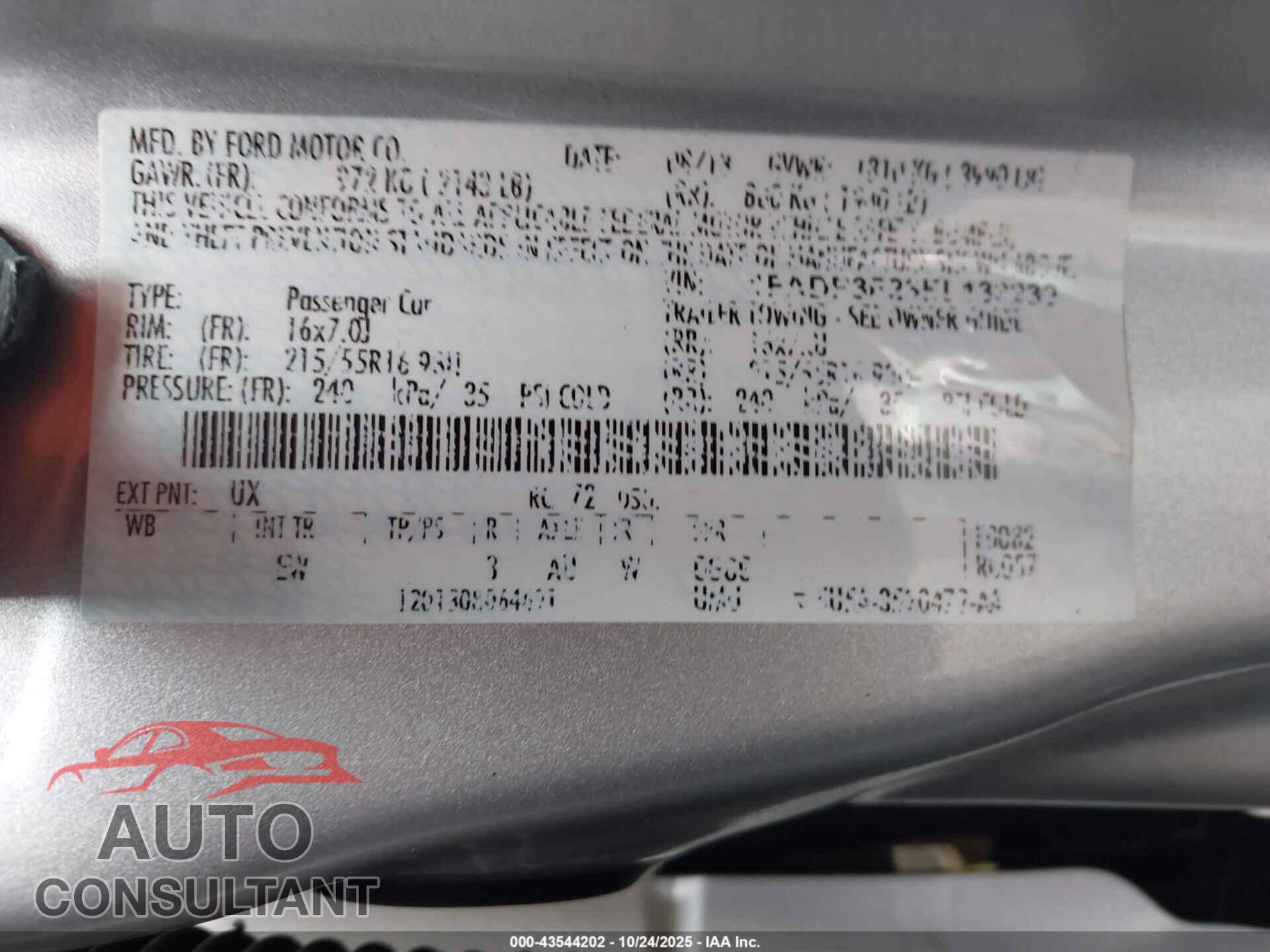 FORD FOCUS 2014 - 1FADP3F23EL133239