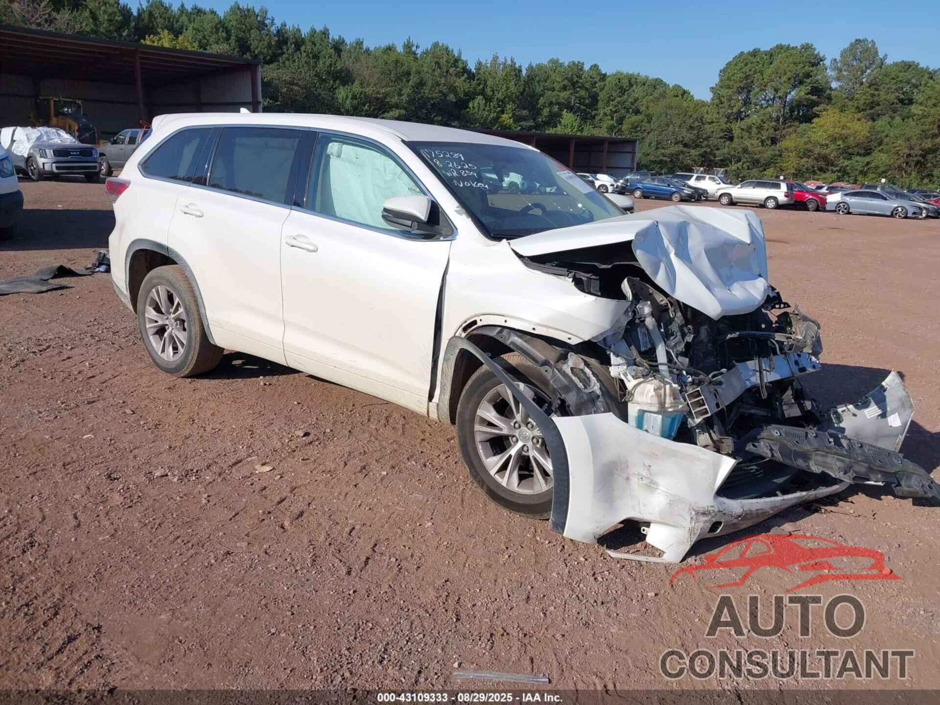 TOYOTA HIGHLANDER 2015 - 5TDZKRFH0FS073393