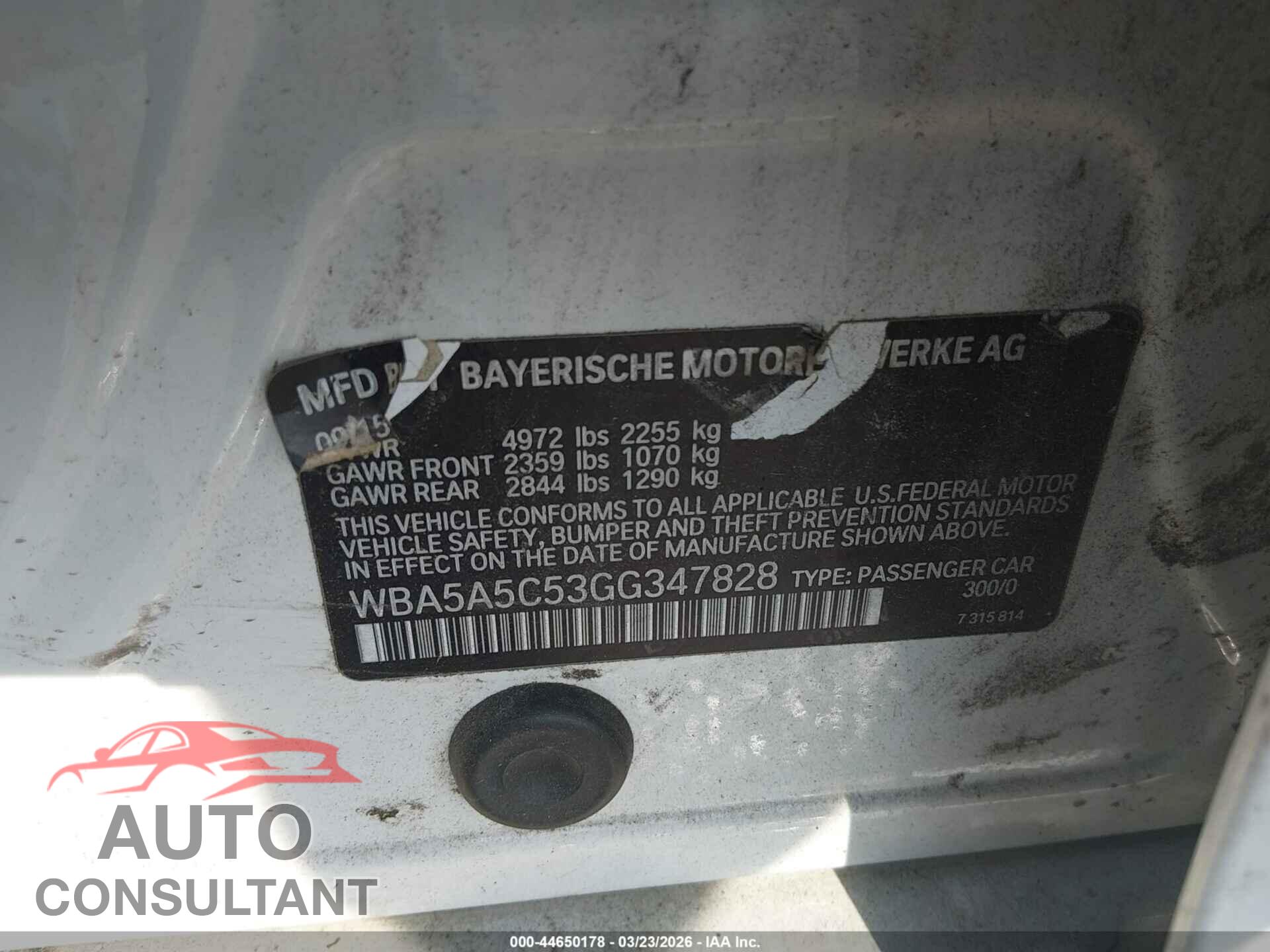 BMW 528I 2016 - WBA5A5C53GG347828