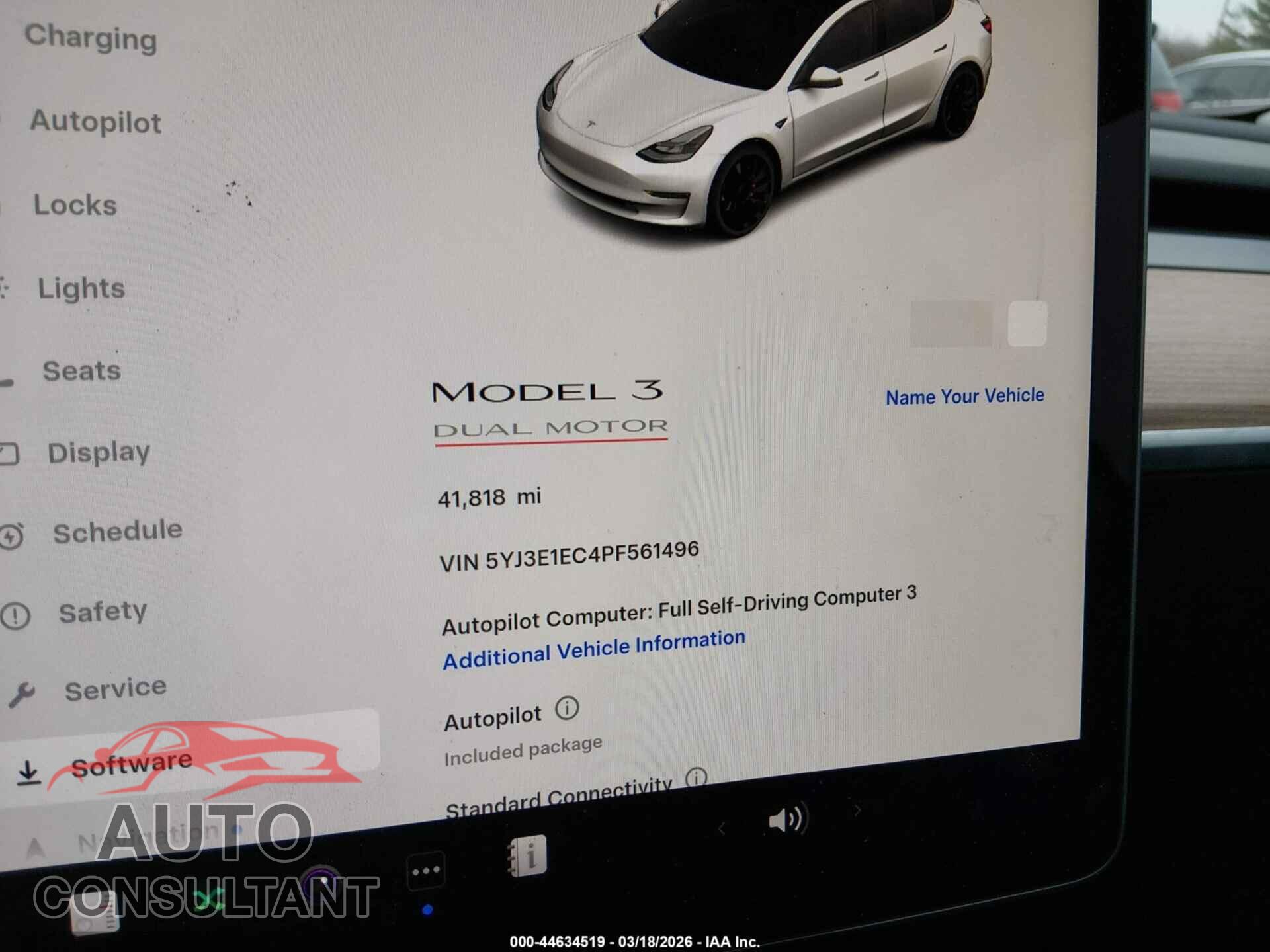 TESLA MODEL 3 2023 - 5YJ3E1EC4PF561496