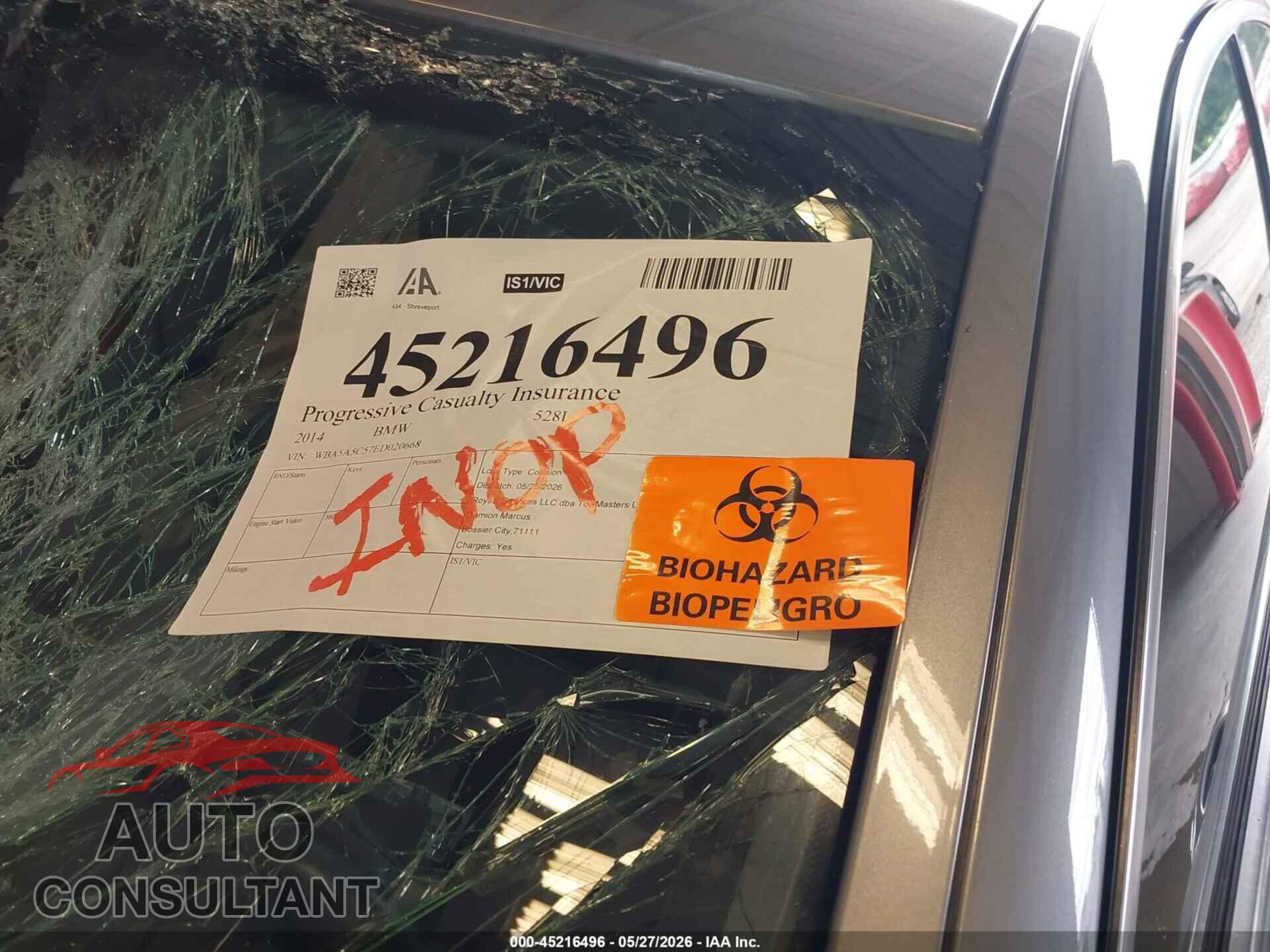 BMW 528I 2014 - WBA5A5C57ED020668