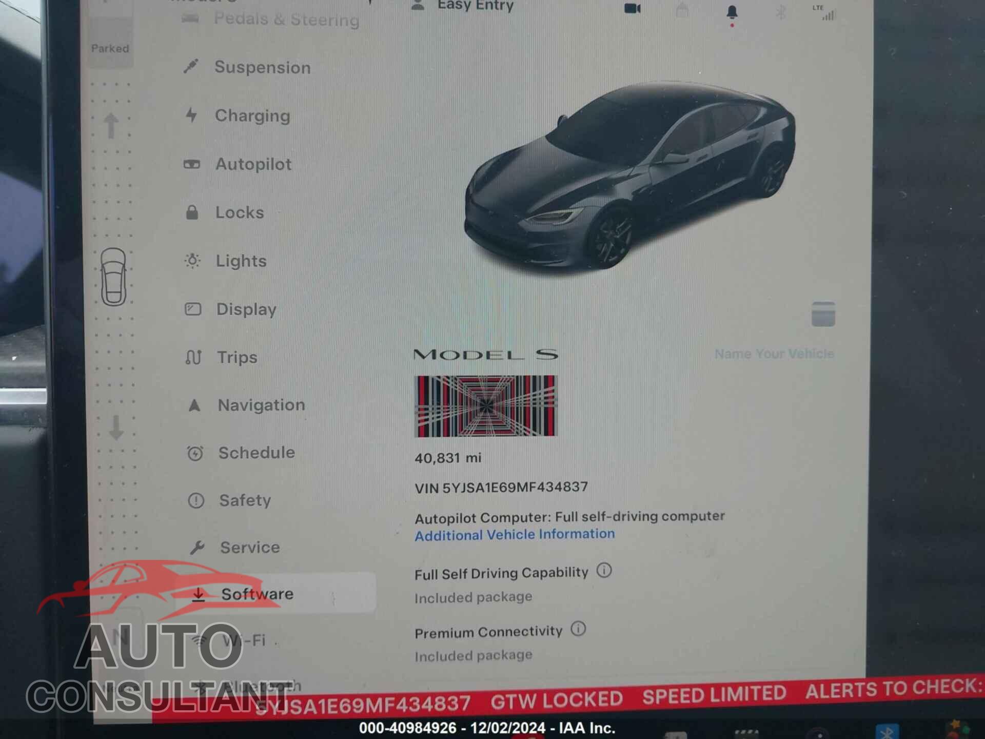 TESLA MODEL S 2021 - 5YJSA1E69MF434837