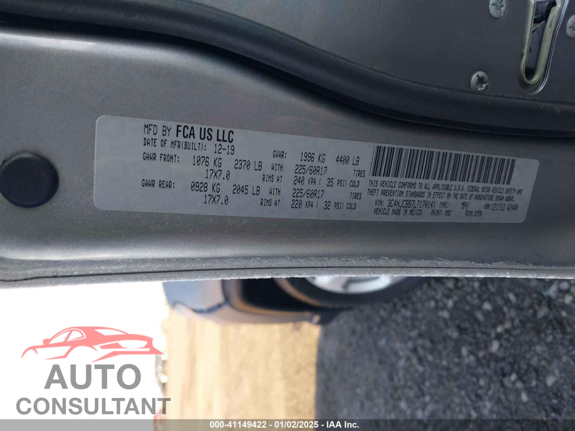 JEEP COMPASS 2020 - 3C4NJCBB7LT170141