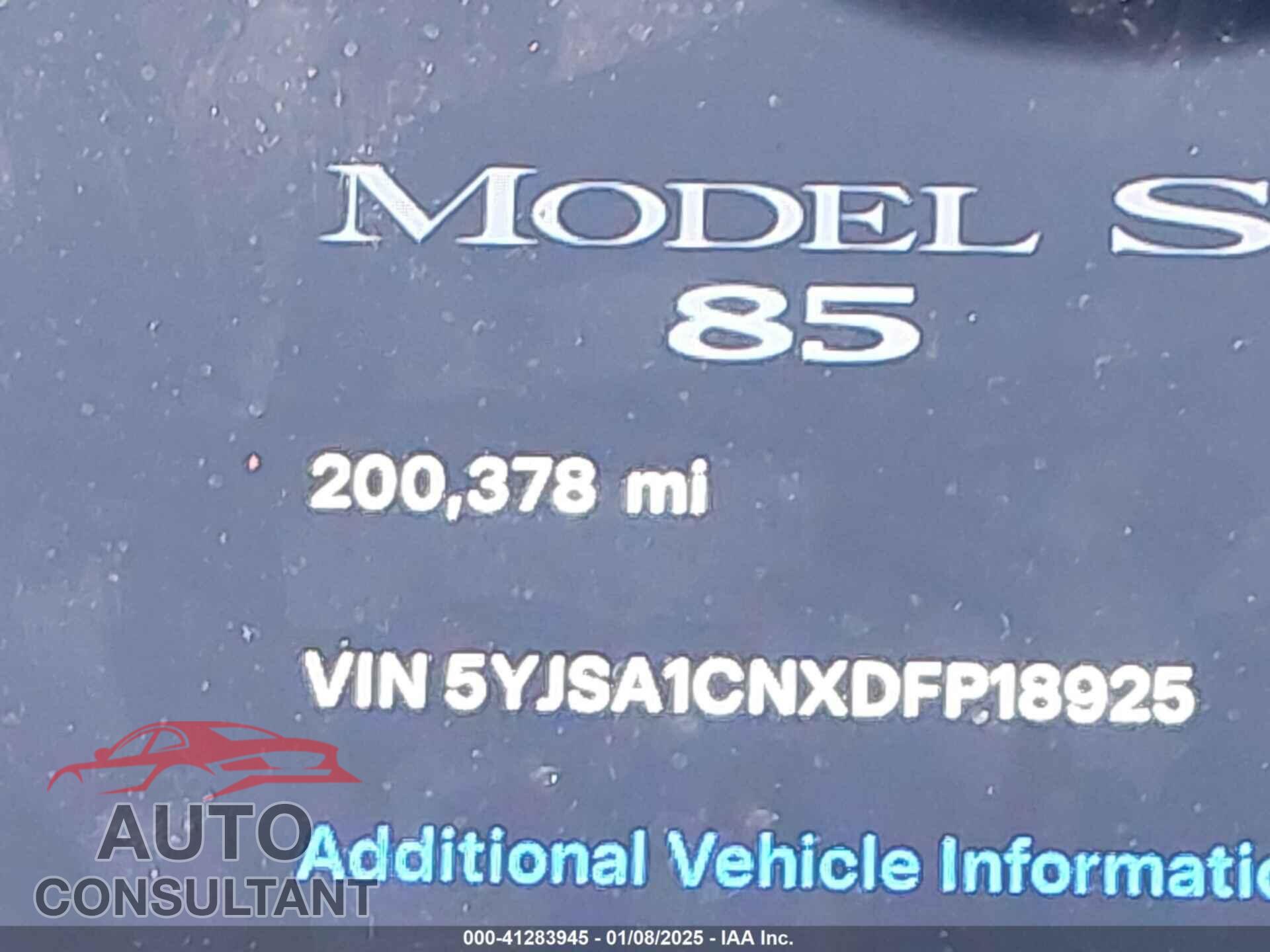 TESLA MODEL S 2013 - 5YJSA1CNXDFP18925