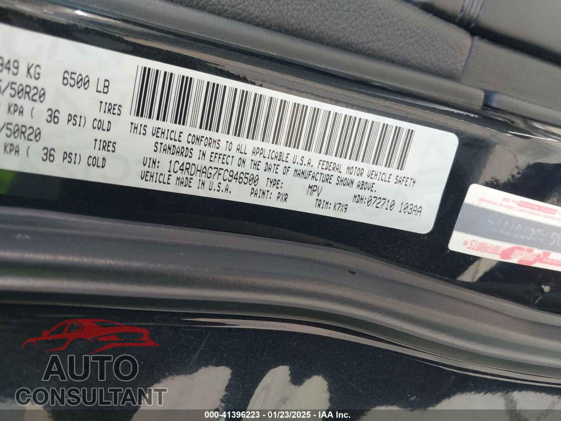 DODGE DURANGO 2015 - 1C4RDHAG7FC946500