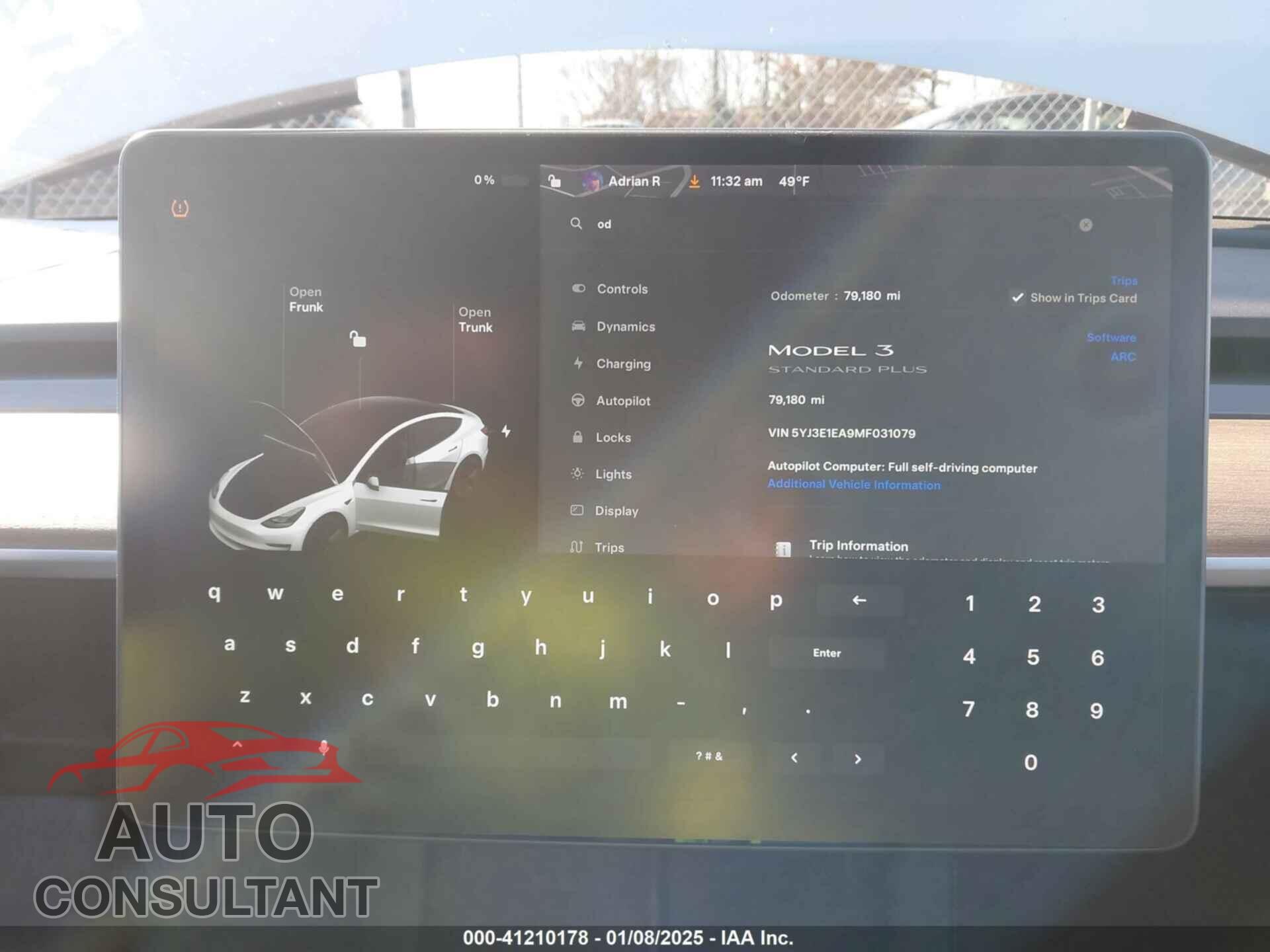 TESLA MODEL 3 2021 - 5YJ3E1EA9MF031079